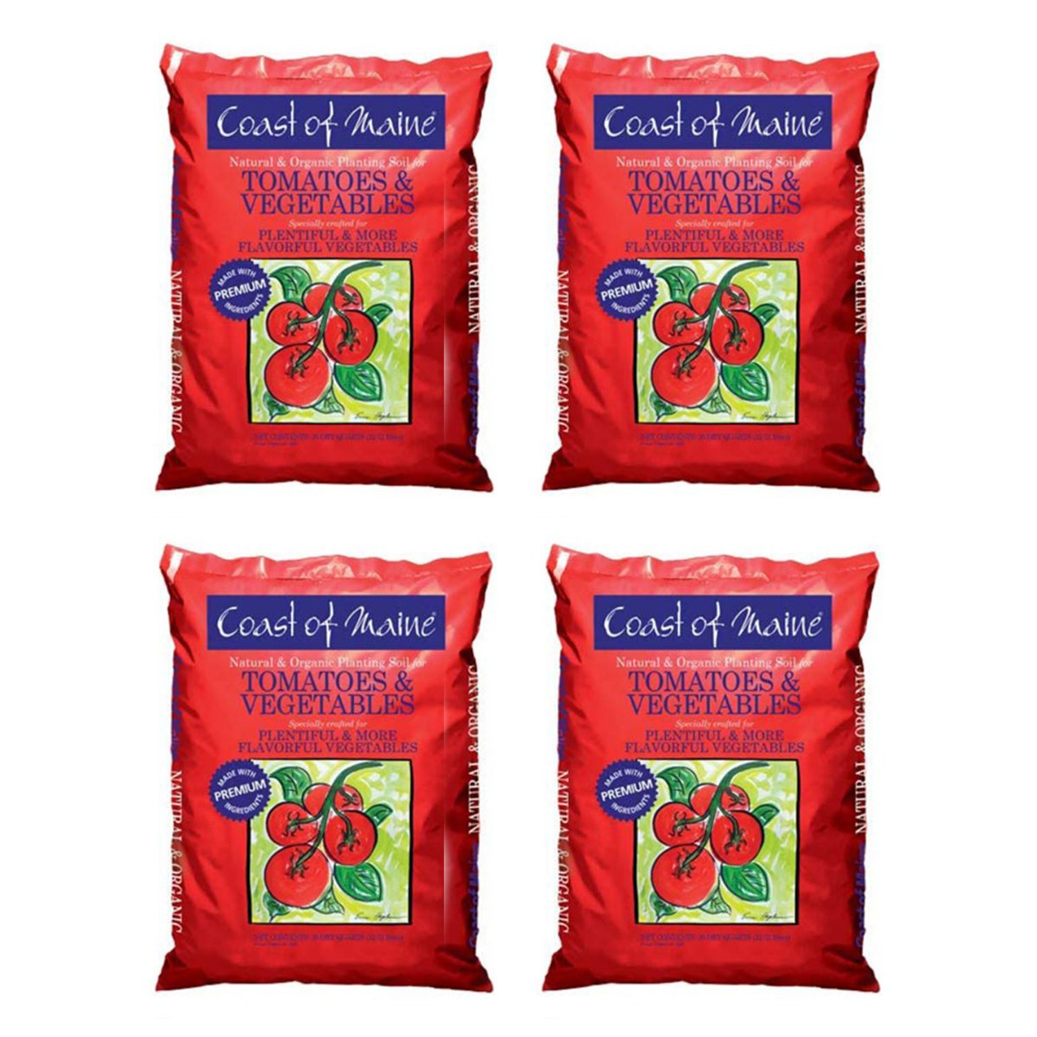 Coast of Maine OMRI Listed Tomato & Vegetable Planting Soil, 20 Qt Bag (4 Pack)