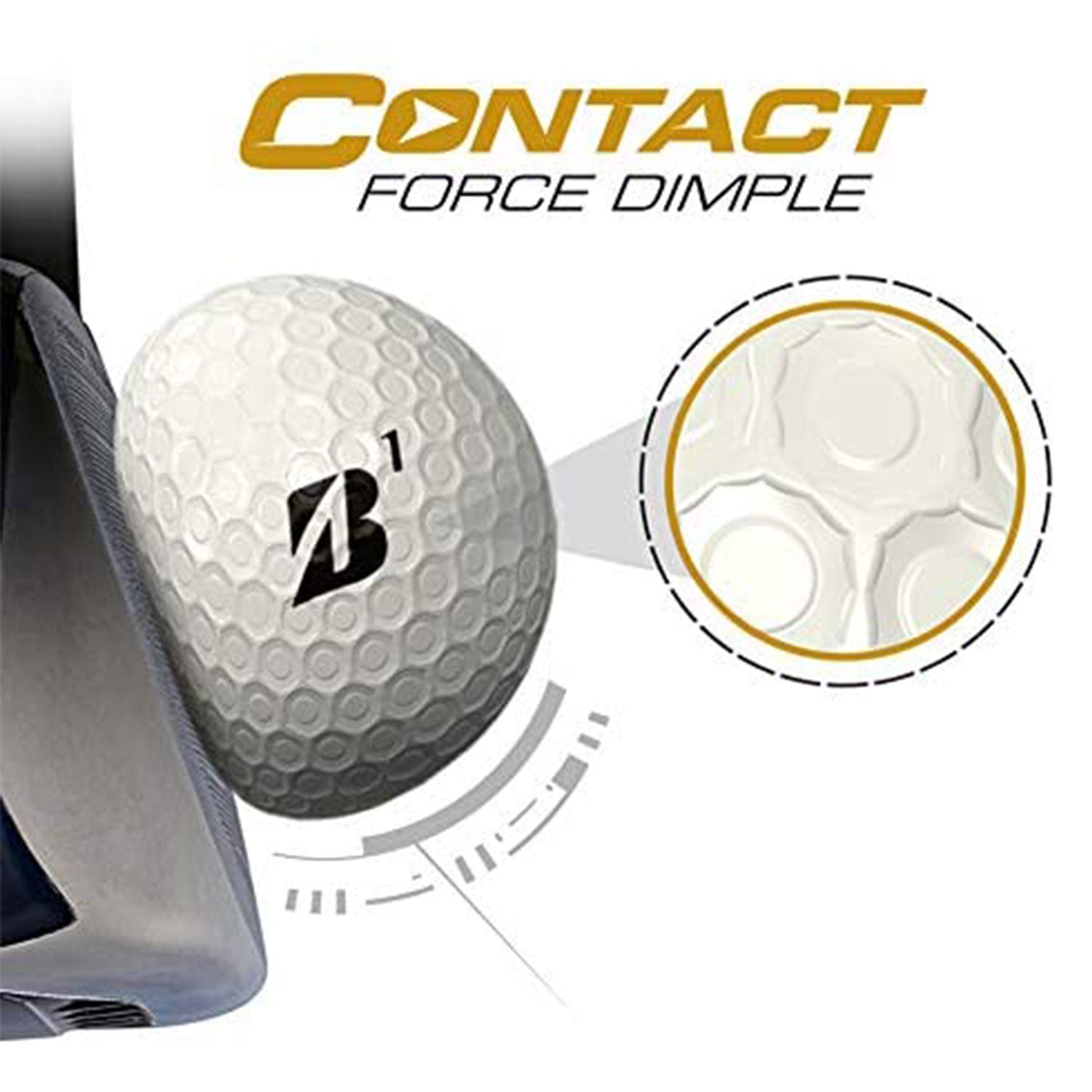 Bridgestone e12 CONTACT Series Golf Balls with Force Dimples, White, 12 Pack