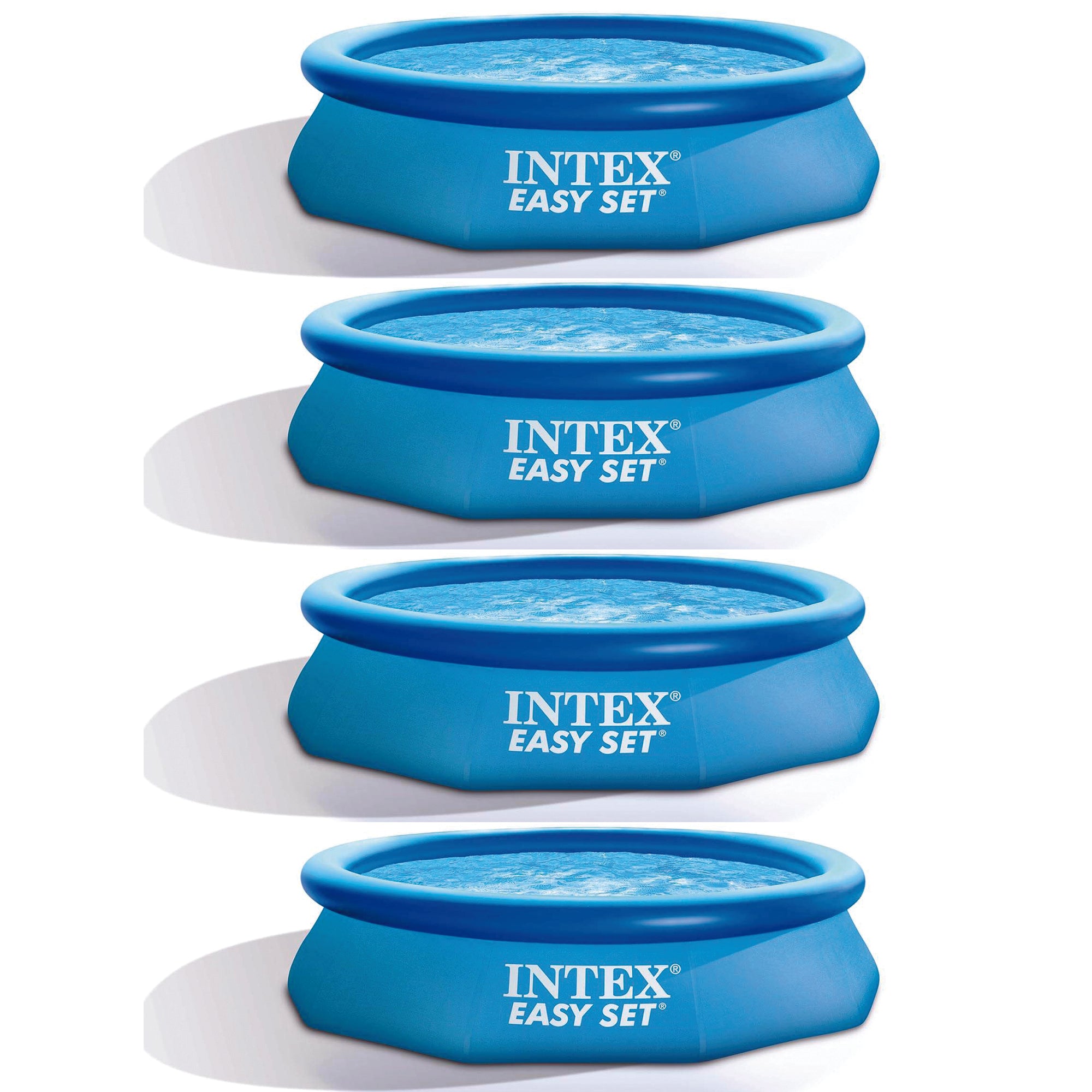 Intex Easy Set 10ft x 30ft x 30in Above Ground Inflatable Round Pool (4 Pack)