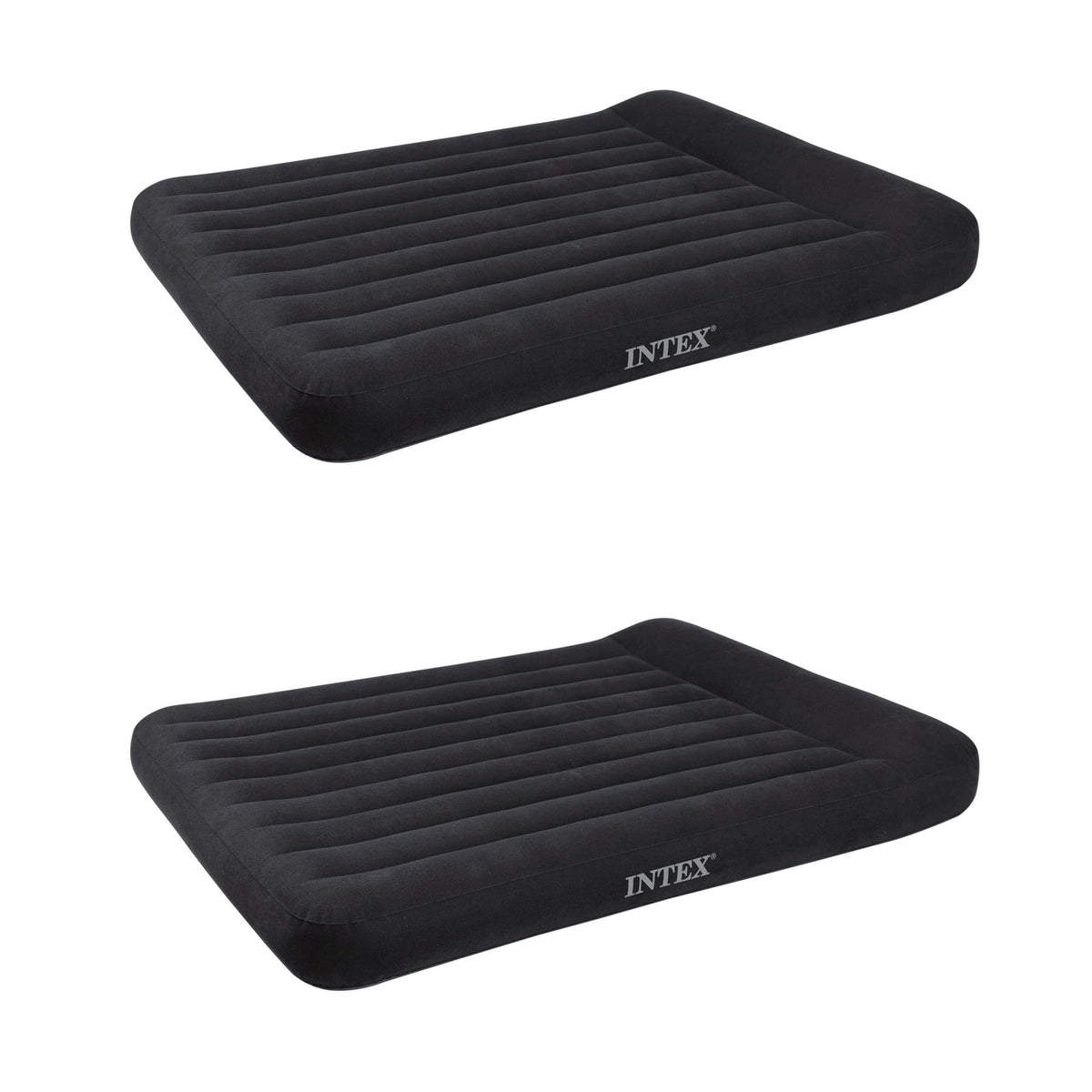 Intex Classic Inflatable Air Mattress Bed w/ Pillow Rest & Pump, Full (2 Pack) - VMInnovations