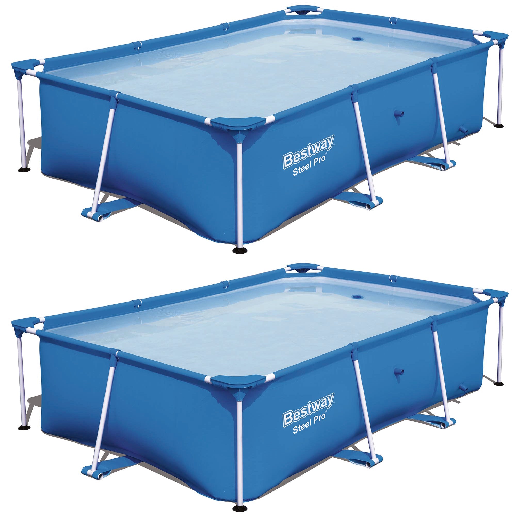 Bestway 8.5ft x 5.6ft x 2ft Pro Rectangular Above Ground Swimming Pool (2 Pack)
