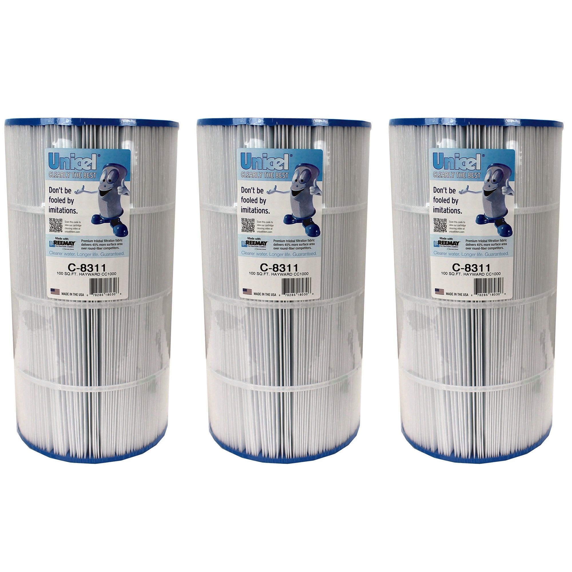 Unicel Spa Replacement Cartridge Filter 100 Sq Ft Hayward Xstream (3 Pack) - VMInnovations