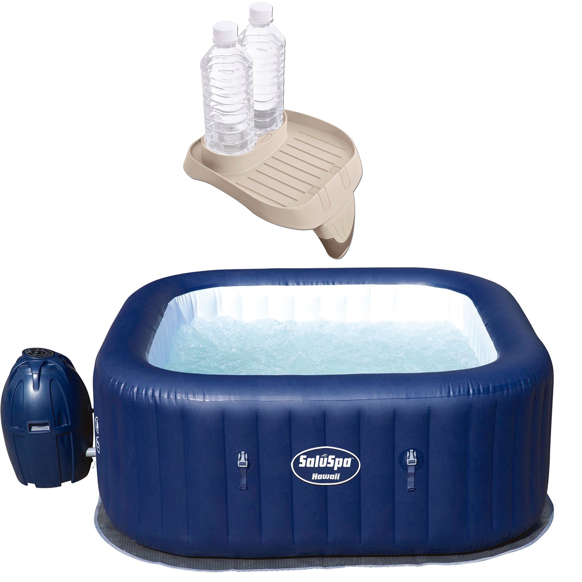 Bestway SaluSpa Hawaii 6-Person Air Jet Hot Tub with Intex Attachable Cup Holder - VMInnovations