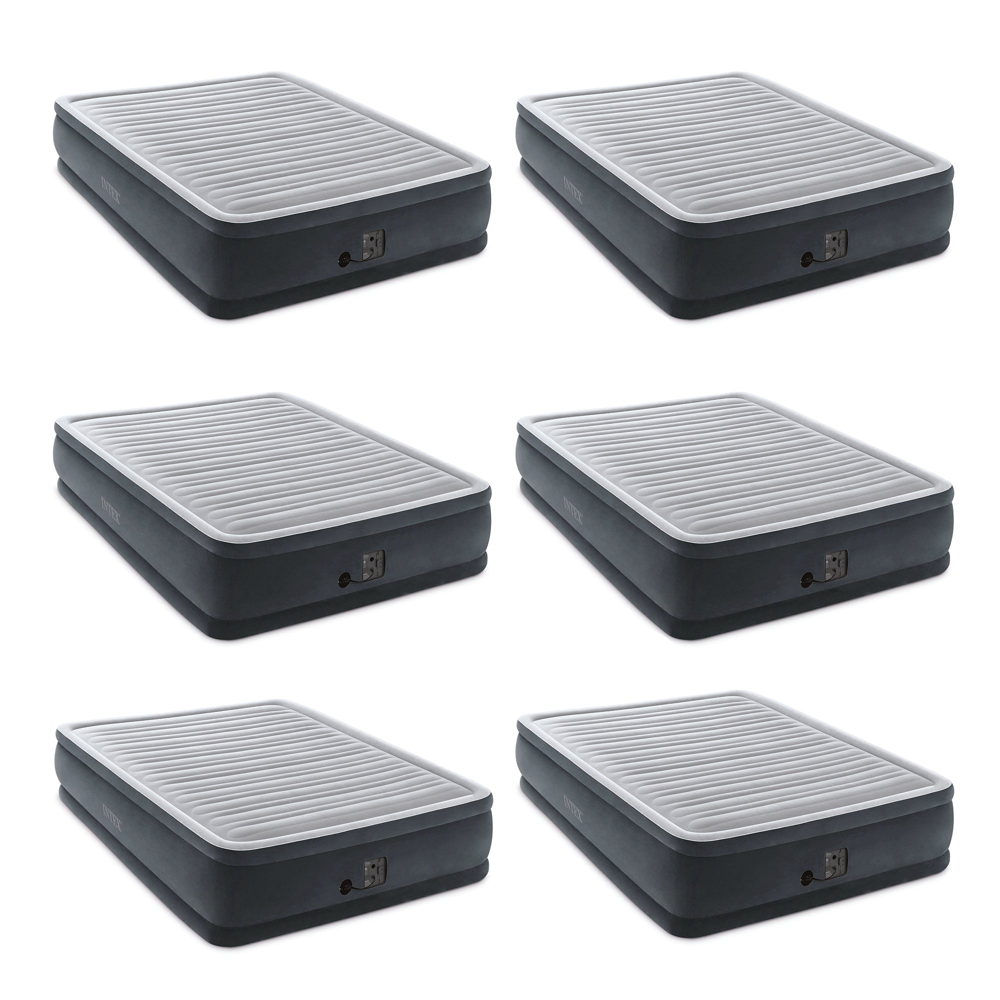 Intex Dura Beam Plus Series Elevated Airbed w/ Built-In Pump, Queen(6 Pack)