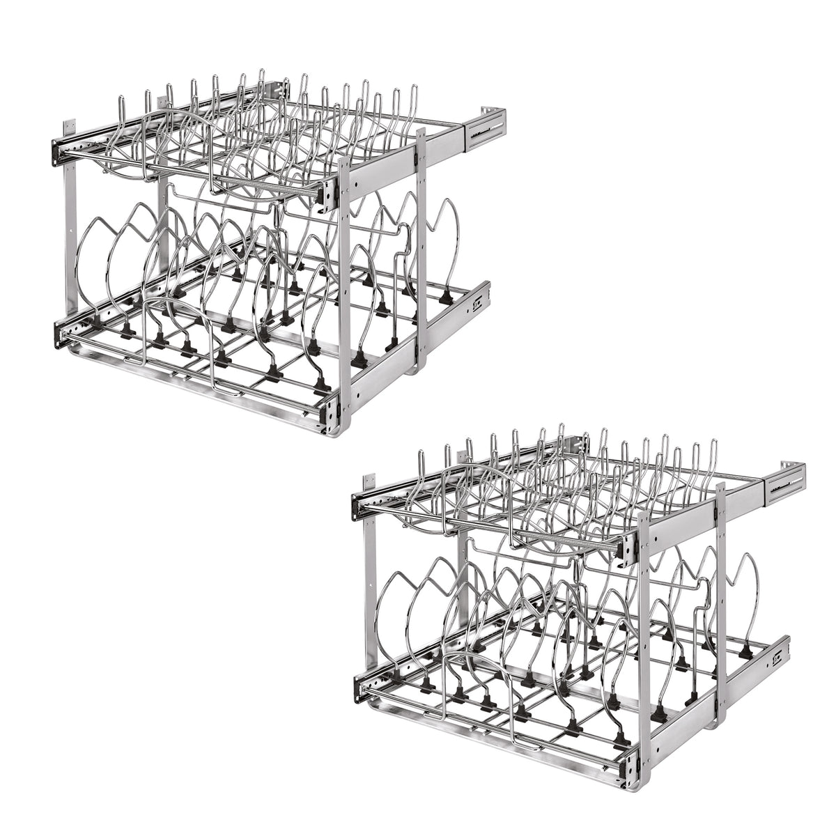 Rev-A-Shelf 5CW2-2122-CR 21" 2-Tier Wire Cookware Cabinet Organizer (2 Pack) - VMInnovations