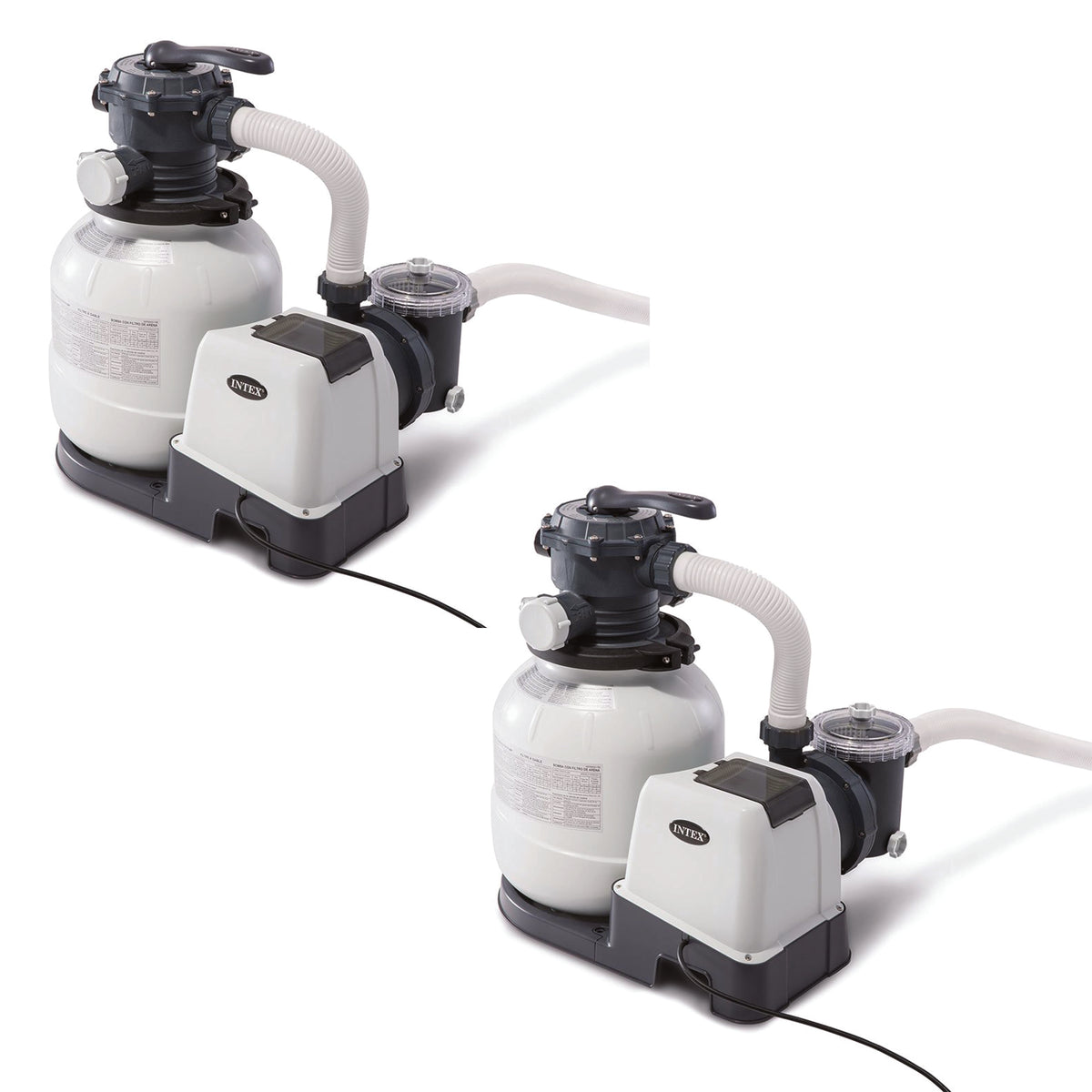 Intex 2100 GPH Above Ground Pool Sand Filter Pump with Automatic Timer (2 Pack)