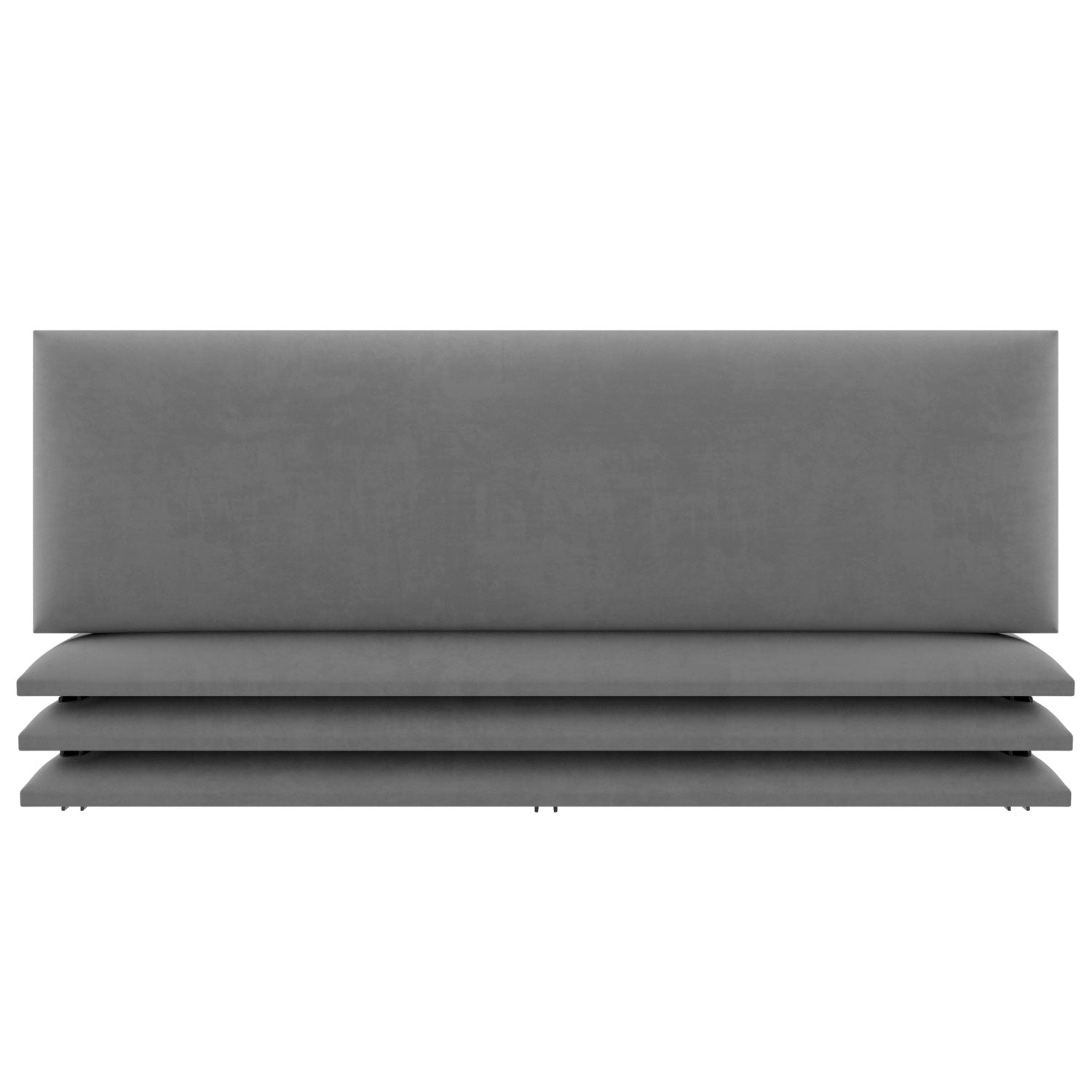 Vant 39 x 46 Inch Upholstered Wall Panels, Micro Suede Charcoal Grey (4 Pack)