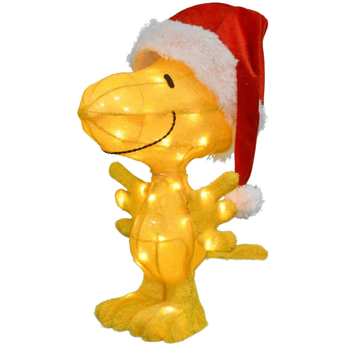 ProductWorks Peanuts Charlie Brown & Singing Snoopy + Woodstock Santa Hat Decor