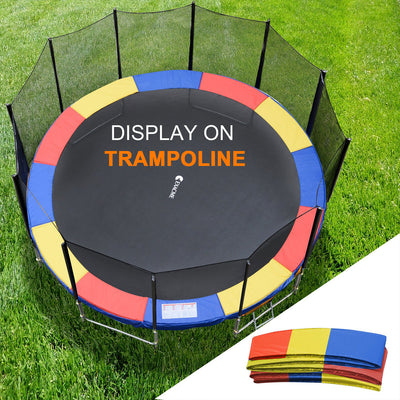 ExacMe 15 Ft Trampoline Replacement Frame Spring Cover Safety Pad, Multicolor