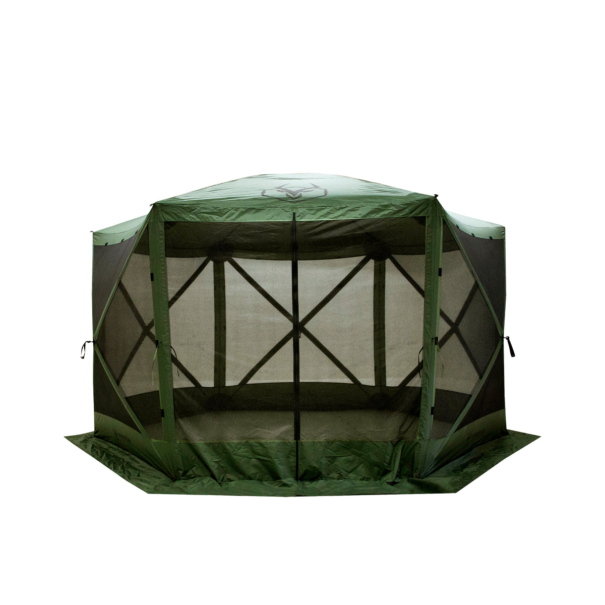 Gazelle 4 Person 5 Sided Portable Pop Up Gazebo Screened Tent, Green (Open Box)