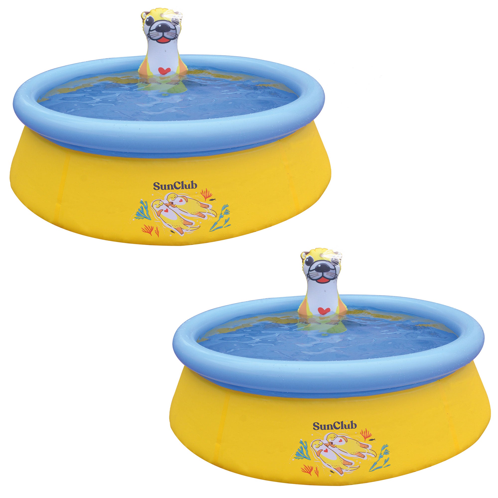 JLeisure 5' x 16.5" Sea Otter Inflatable Above Ground Kid Swimming Pool (2 Pack)