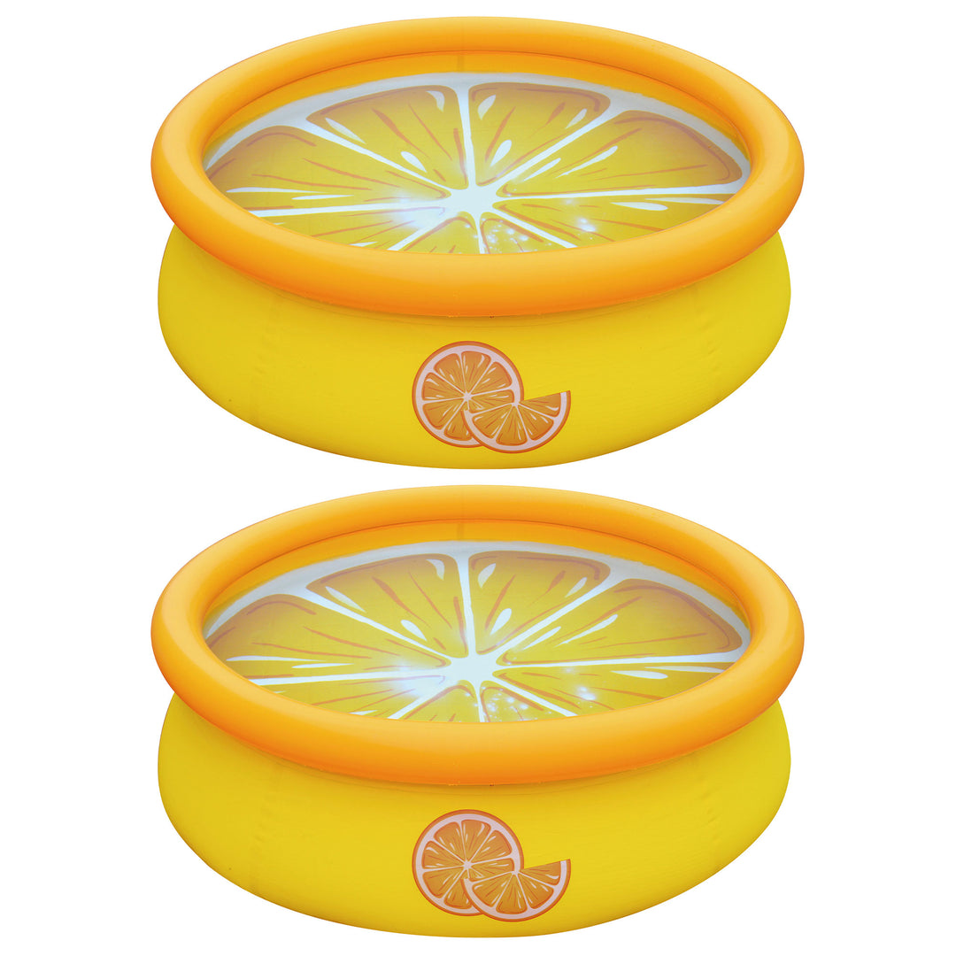 JLeisure 5' x 16.5" 3D Orange Inflatable Outdoor Kiddie Swimming Pool (2 Pack) - VMInnovations