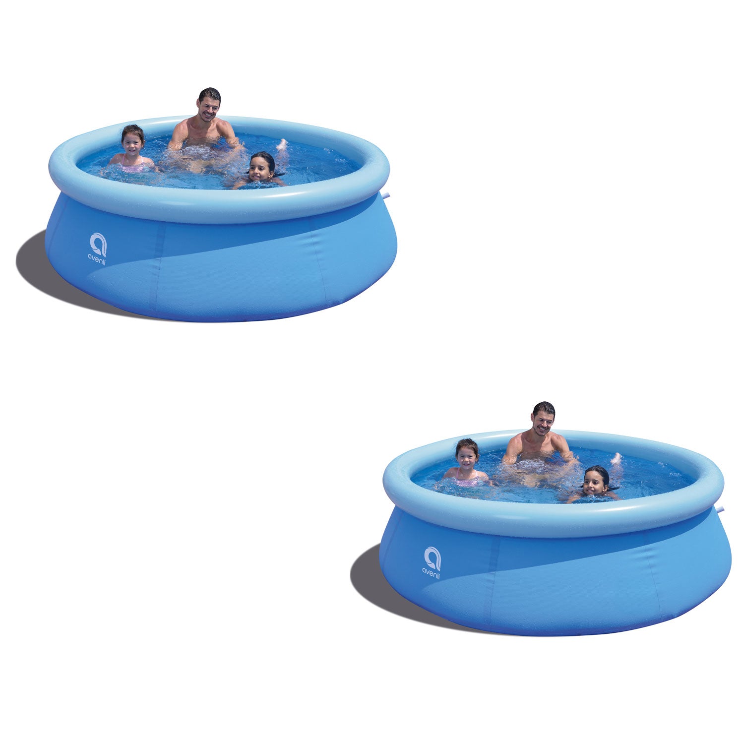JLeisure 8Ft x 25In Prompt Set Inflatable Outdoor Backyard Swimming Pool(2 Pack) - VMInnovations