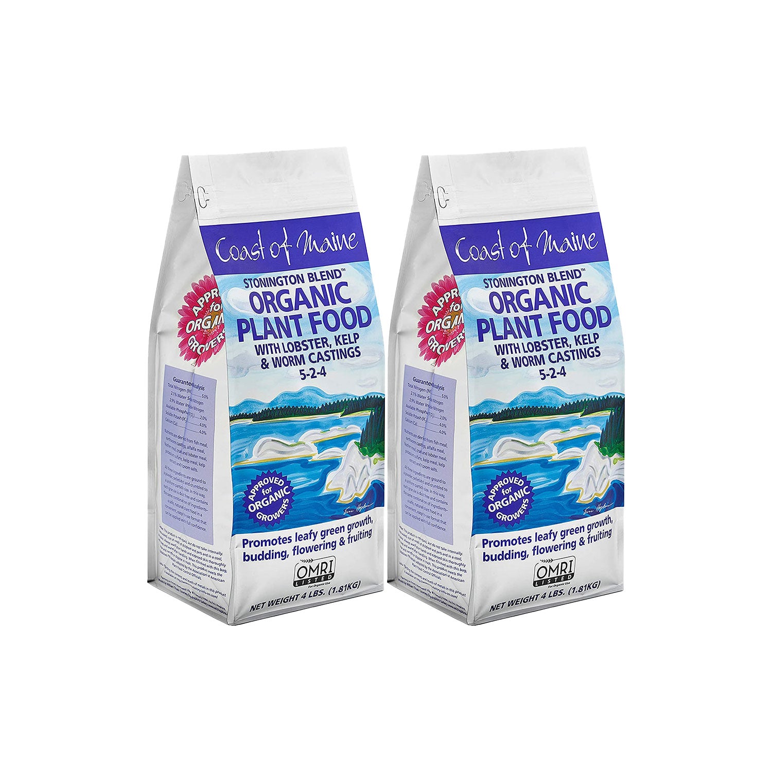 Coast of Maine Organic Stonington Blend Plant Food, 4 Pound Bag (2 Pack) - VMInnovations