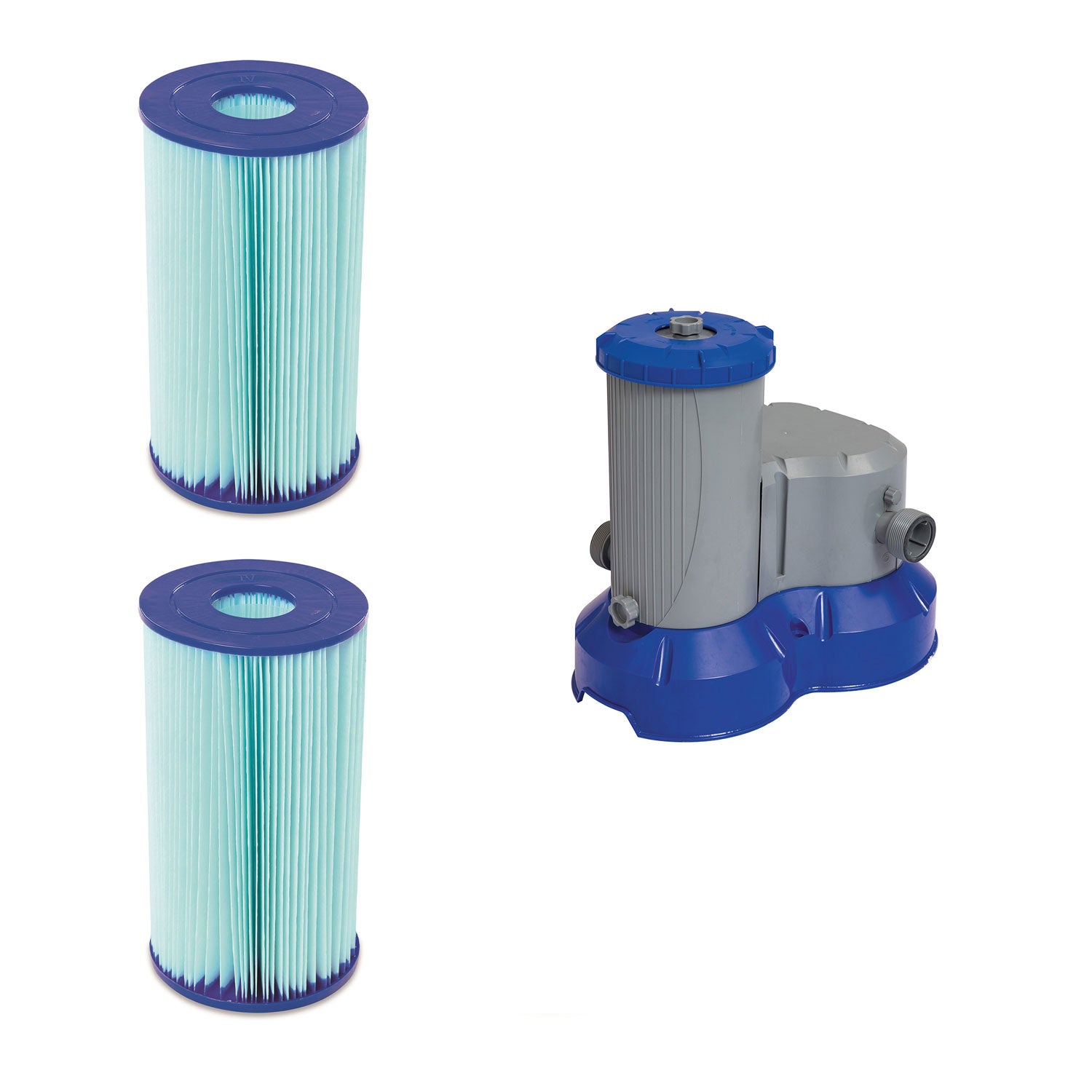 Bestway Type IV/B Pool Filter Cartridge (2 Pack) + Above Ground Pool Filter Pump - VMInnovations