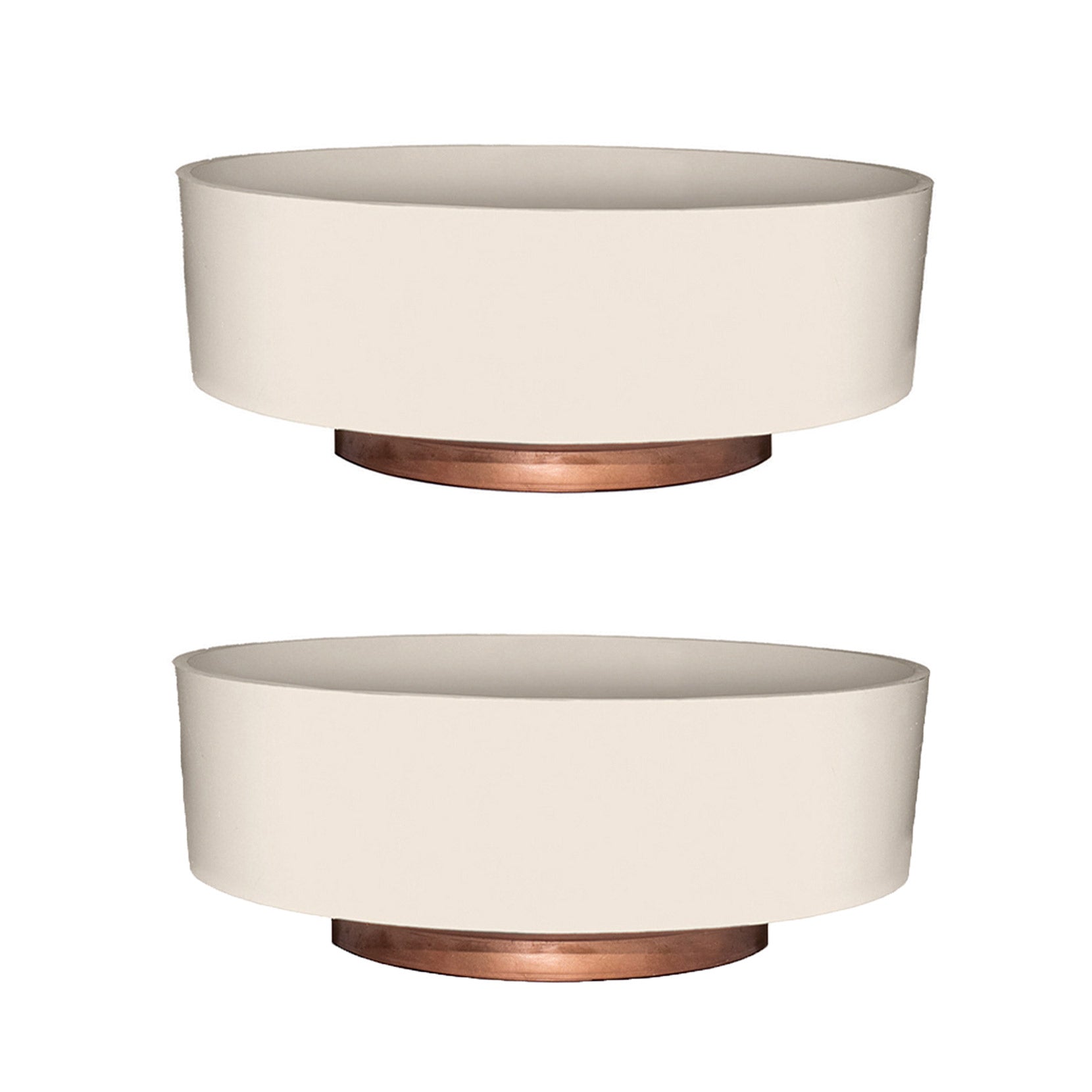The HC Companies 6 Inch Capri Bowl Indoor Succulent Pot, Vanilla Bisque (2 Pack) - VMInnovations