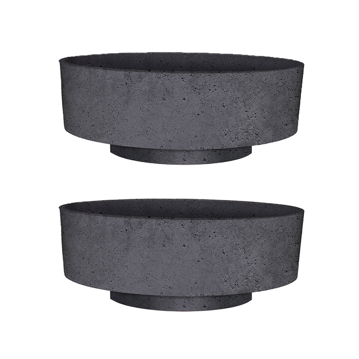 The HC Companies 6 Inch Capri Bowl Indoor Succulent Pot, Faux Concrete (2 Pack)