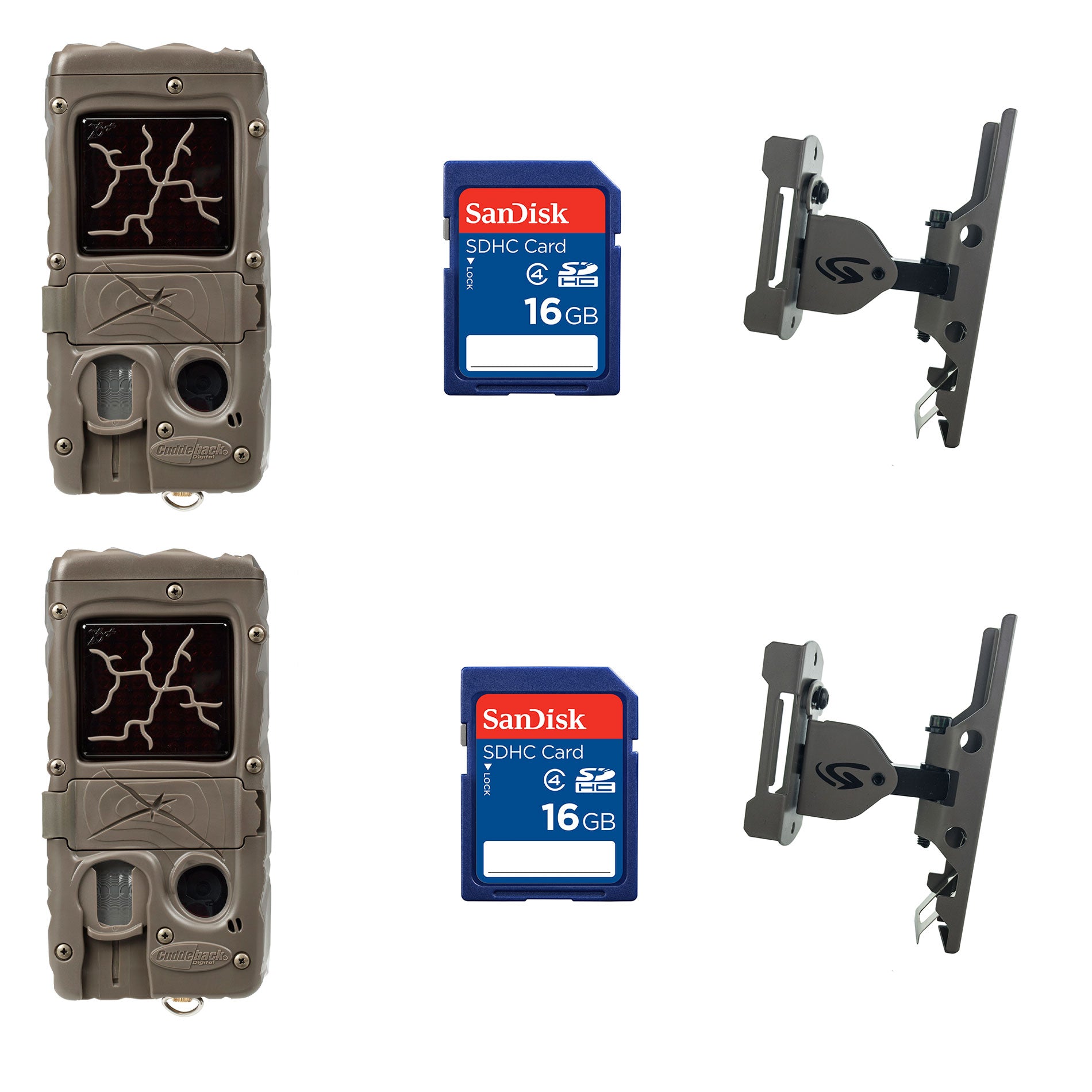 Cuddeback Game Camera (2pk) + 16GB SD Card (2pk) + Game Camera Mount (2pk)
