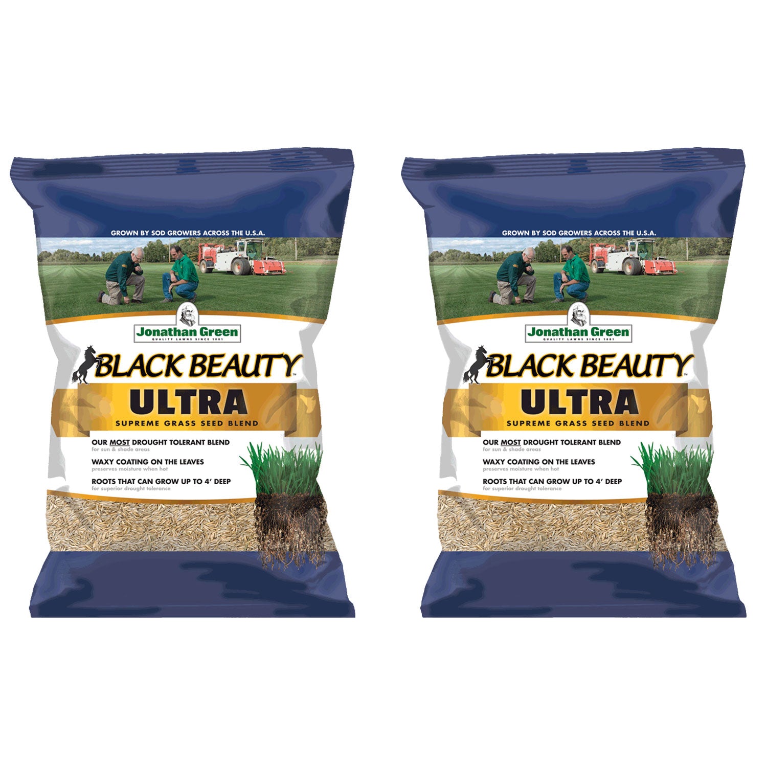 Jonathan Green Black Beauty Ultra Lawn Yard Grass Seed Mix, 25 Pounds (2 Pack) - VMInnovations