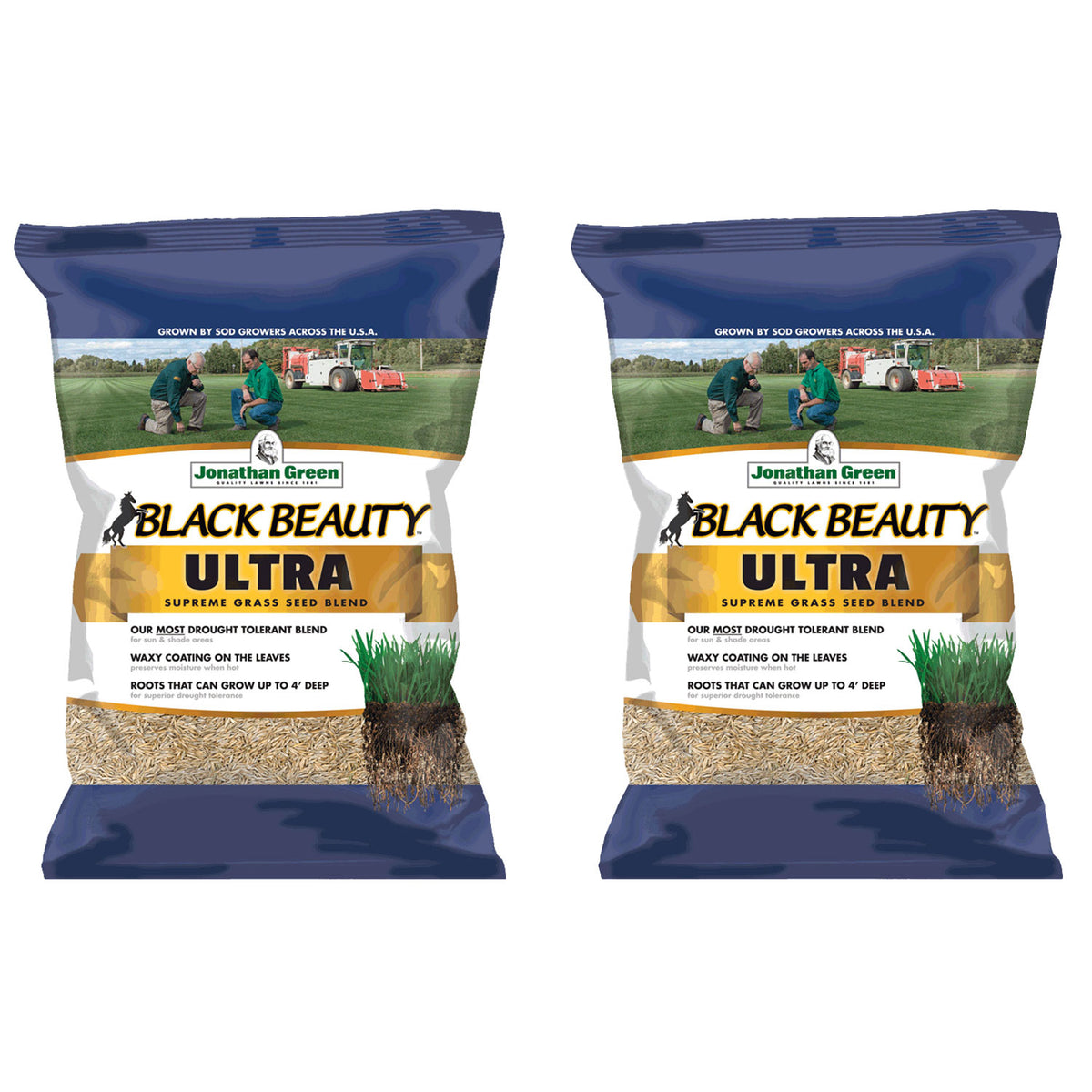 Jonathan Green Black Beauty Ultra Lawn Yard Grass Seed Mix, 25 Pounds (2 Pack)