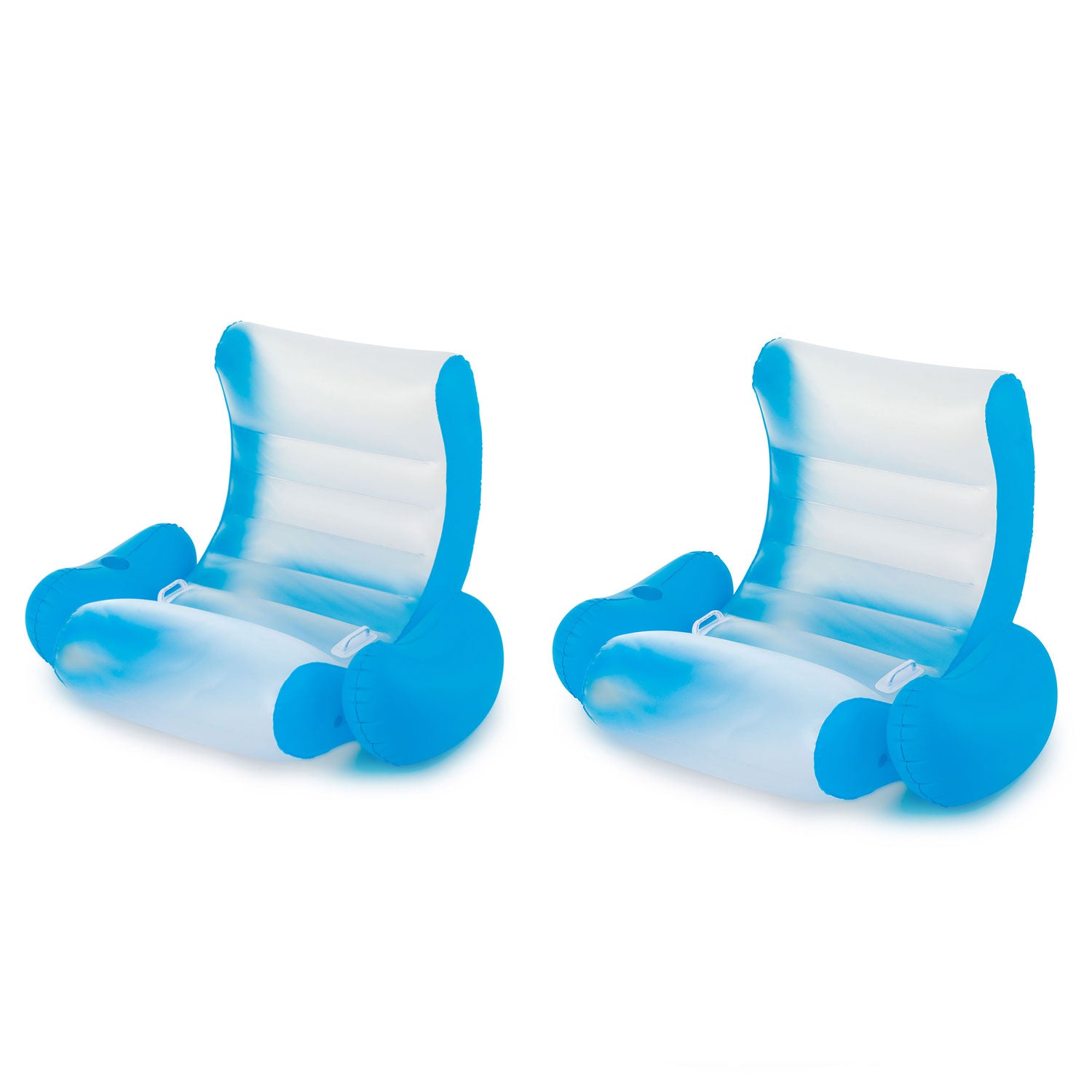 Summer Waves 24ft x 52in Pool Set & Inflatable Rocking Chair Lounges (2 Pack) - VMInnovations