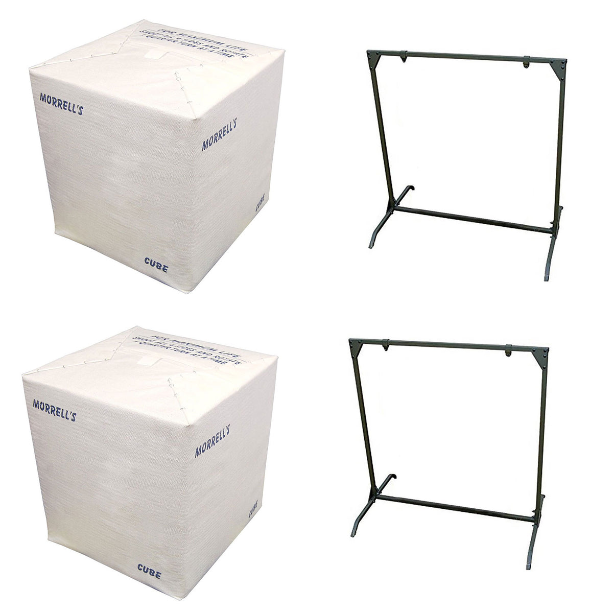 Morrell Targets 24 Inch Indoor Field Point Cube Archery Target w/ Stand (2 Pack)