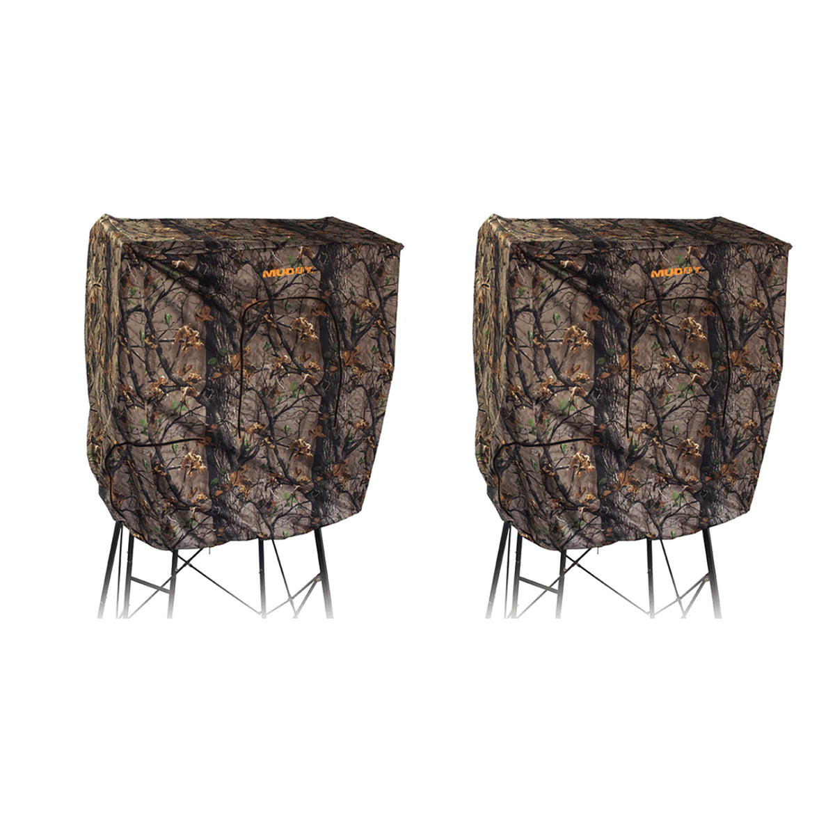 Muddy Steel 7' Quad Pod Hunting Blind Cover, Camo, Stand Not Included, 2 Pack - VMInnovations