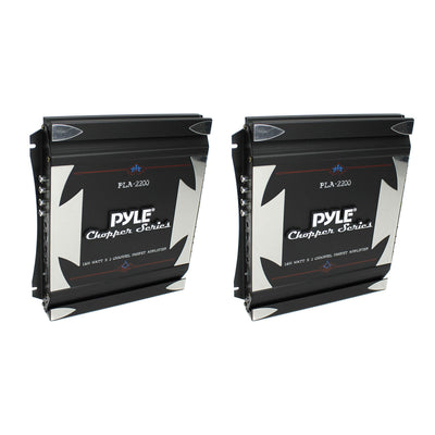 Pyle PLA2200 Bridgeable 2 Channel 1400 Watt Car Audio Mosfet Amplifier (2 Pack)