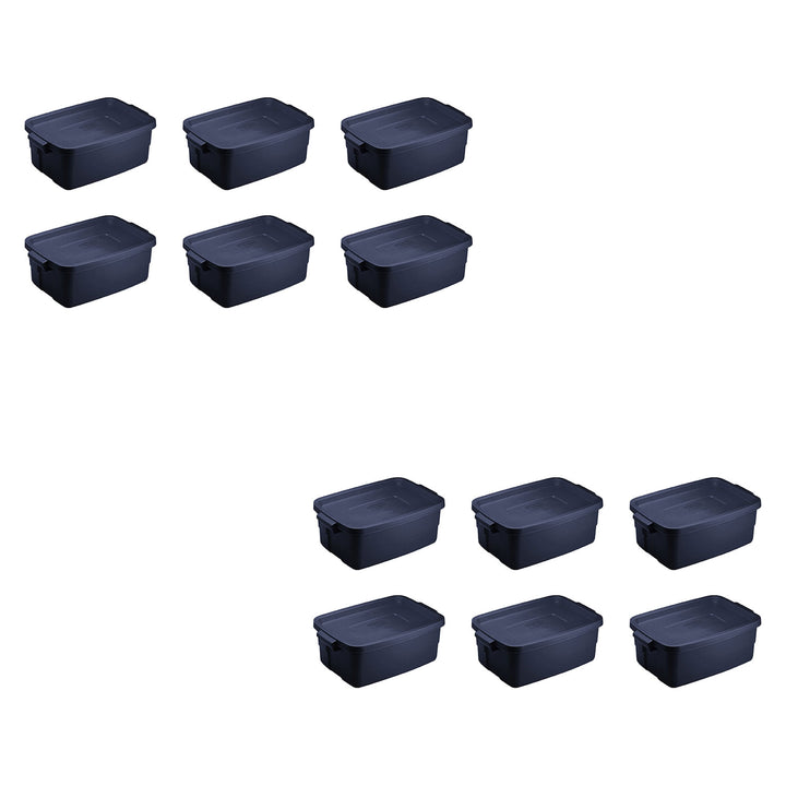 Rubbermaid 3 Gallon Stackable Storage Container, Dark Indigo Metallic (12 Pack) - VMInnovations