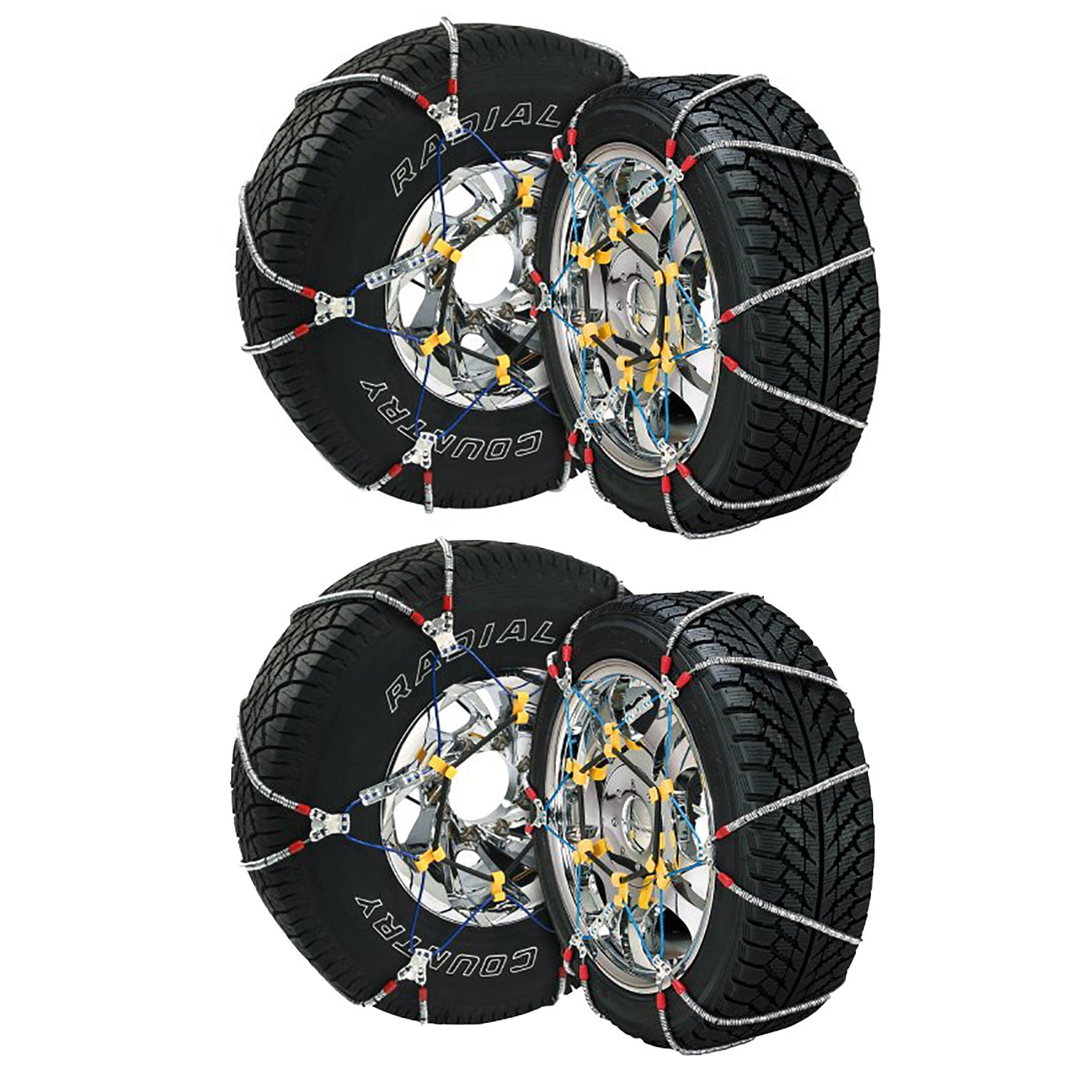 Security Chain SZ451 Super Z6 Car Truck Snow Radial Cable Tire Chain, 4 Pack - VMInnovations