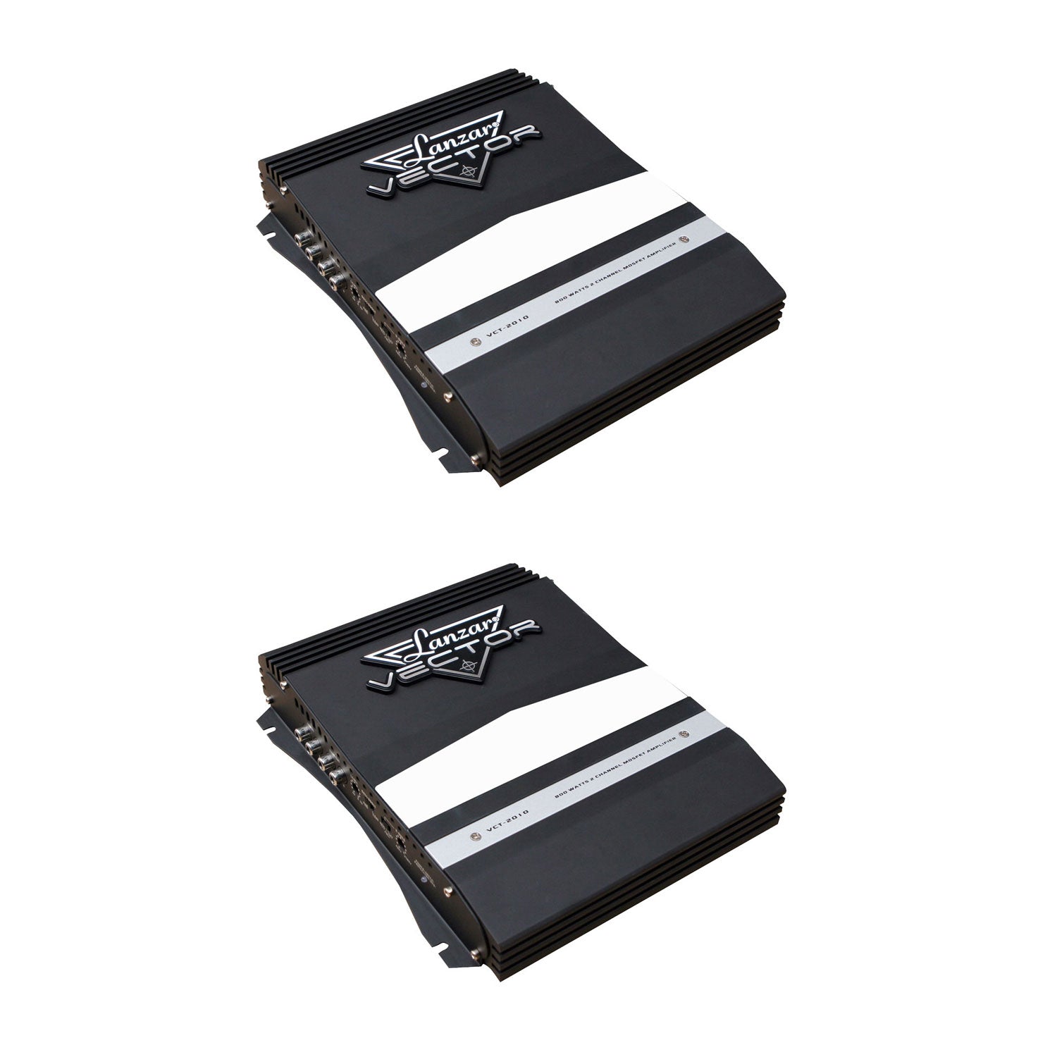 LANZAR VCT2010 Vector 800 Watt 2 Channel Bridgeable Car Audio Amplifier (2 Pack)
