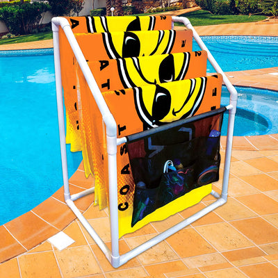 WOW Watersports Freestanding 5 Rail Towel Rack and 10 Foot Trampoline Bouncer