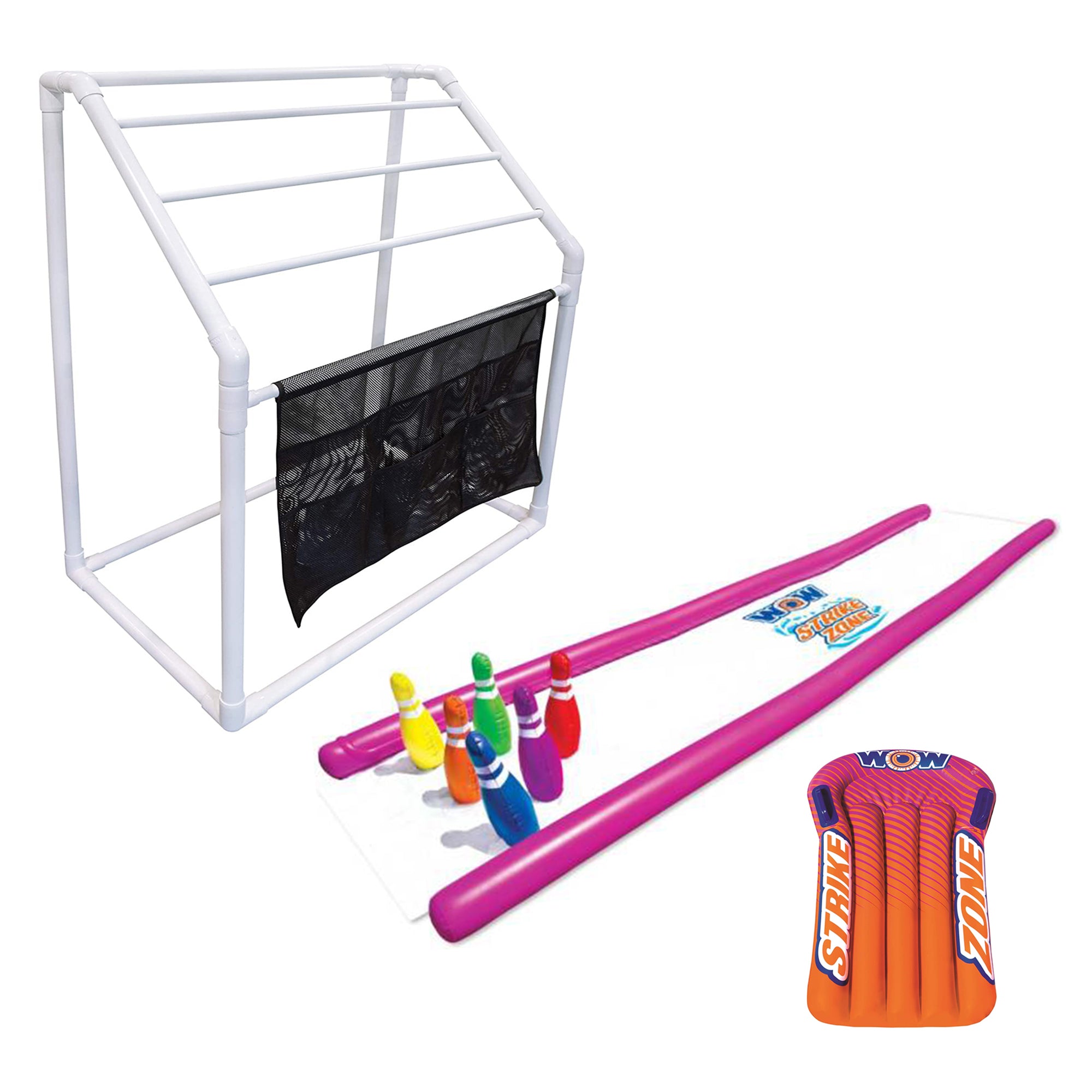 WOW Watersports 5 Rail Towel Rack and Strike Zone Waterslide with Sprinklers