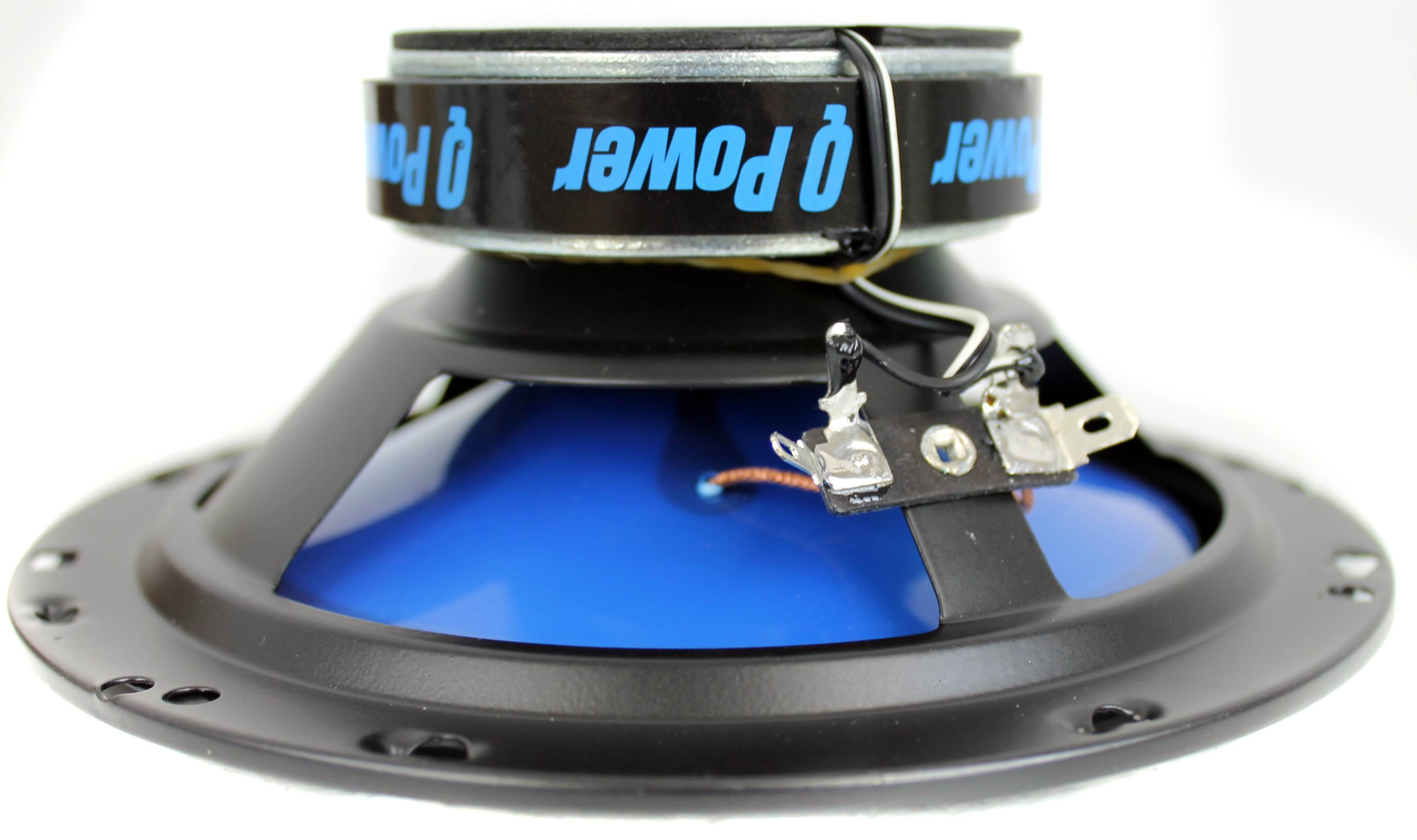 2) Q POWER 6.5" 300 Watt 2-Way Blue Car Speakers | QP650 (Used)