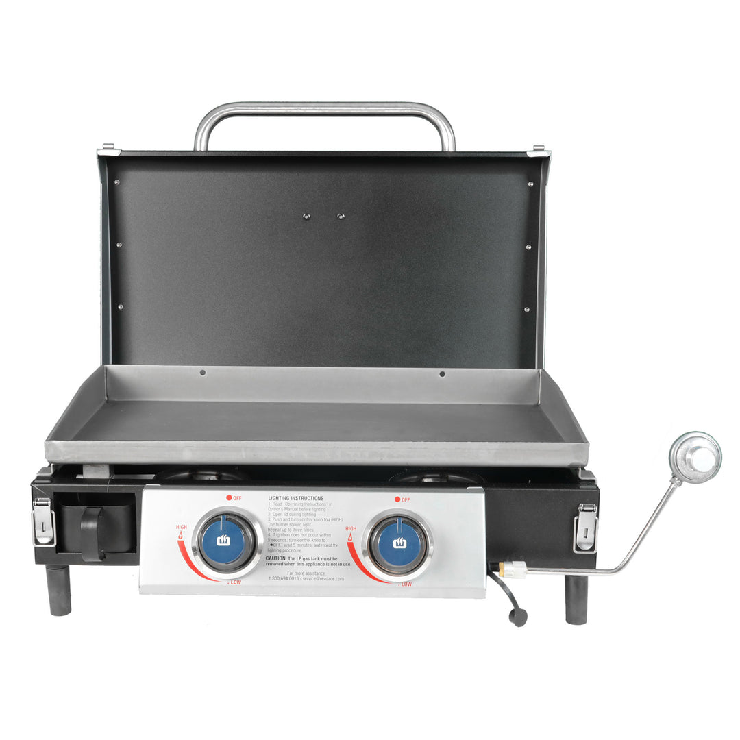 Razor Griddle GGT2131M 25 Inch Portable 2 Burner LP Propane Gas Grill, Steel - VMInnovations