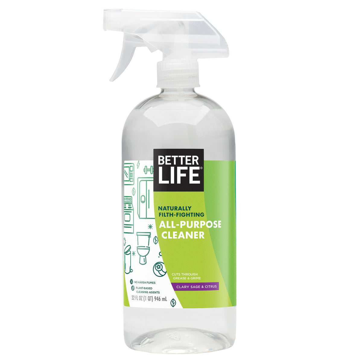 Better Life Naturally Filth Fighting All Purpose Cleaner w/ 5 Set Cleaning Kit