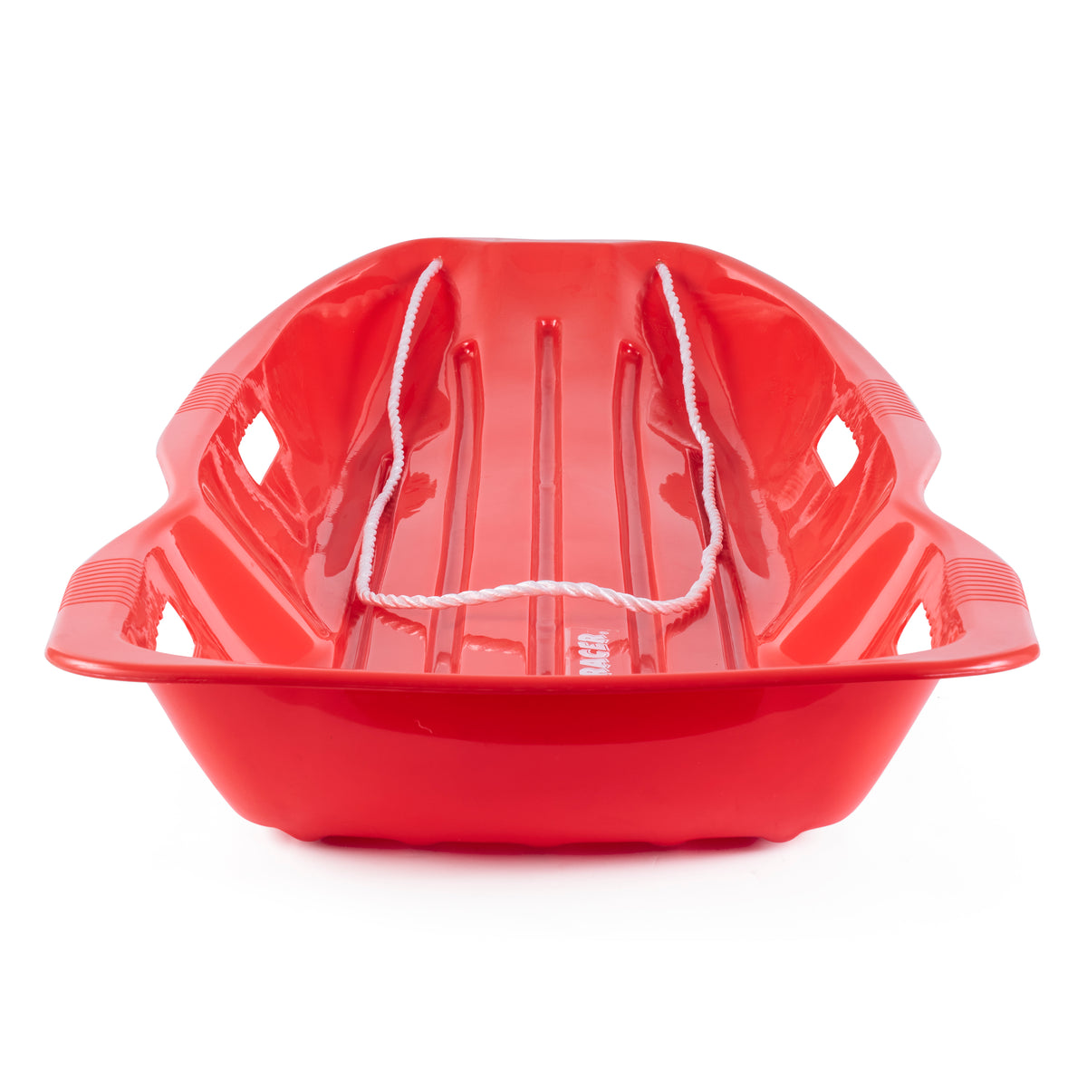 Slippery Racer Downhill Xtreme Adults and Kids Plastic Toboggan Snow Sled, Red