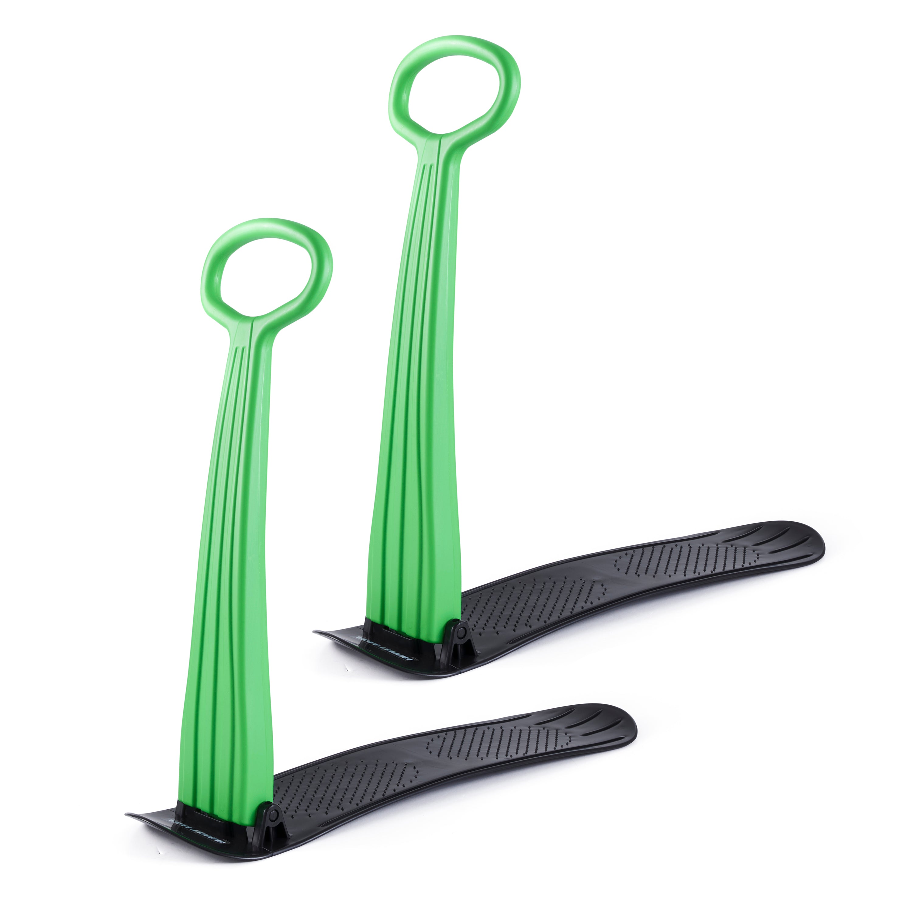 Slippery Racer Kids Foldable Downhill Winter Scooter Snow Sled, Green (2 Pack) - VMInnovations
