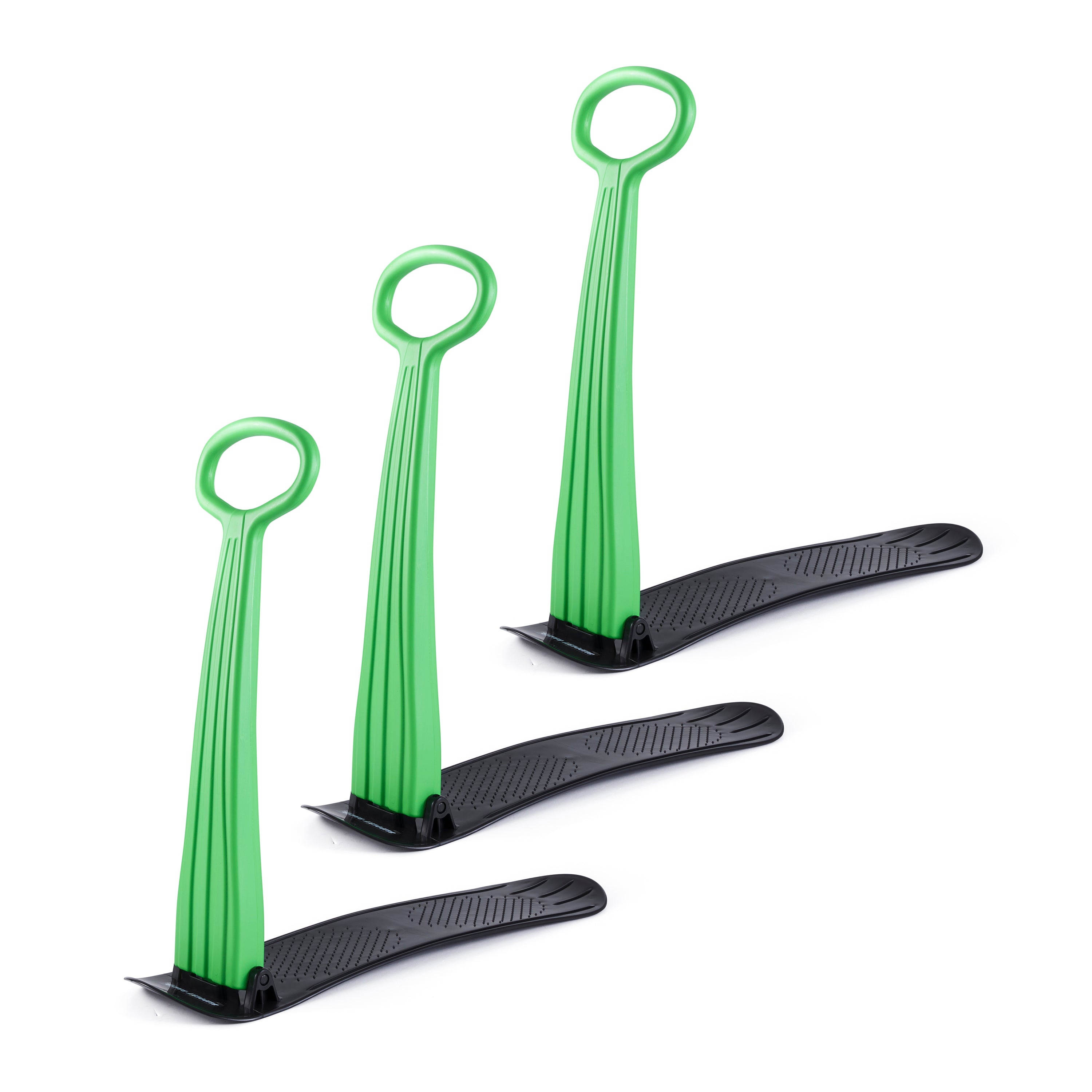 Slippery Racer Kid Foldable Outdoor Winter Ski Scooter Snow Sled, Green (3 Pack) - VMInnovations