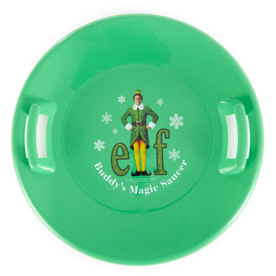 Slippery Racer Downhill Pro Buddy The Elf Saucer Disc Snow Sled, Green (3 Pack)