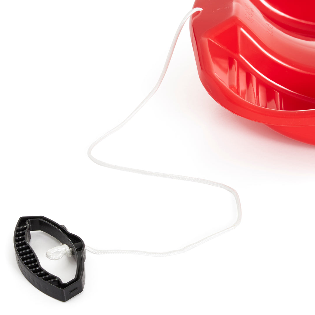 Slippery Racer Downhill Thunder Kids Toddler Plastic Toboggan Snow Sled, Red - VMInnovations