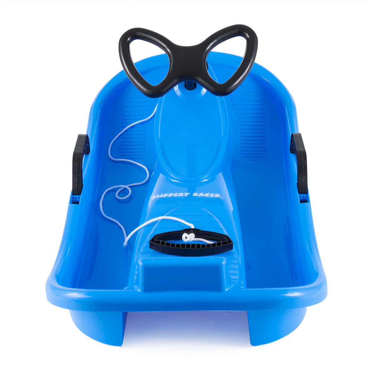 Slippery Racer Downhill Derby Kids Toddler Steerable Plastic Snow Sled, Blue