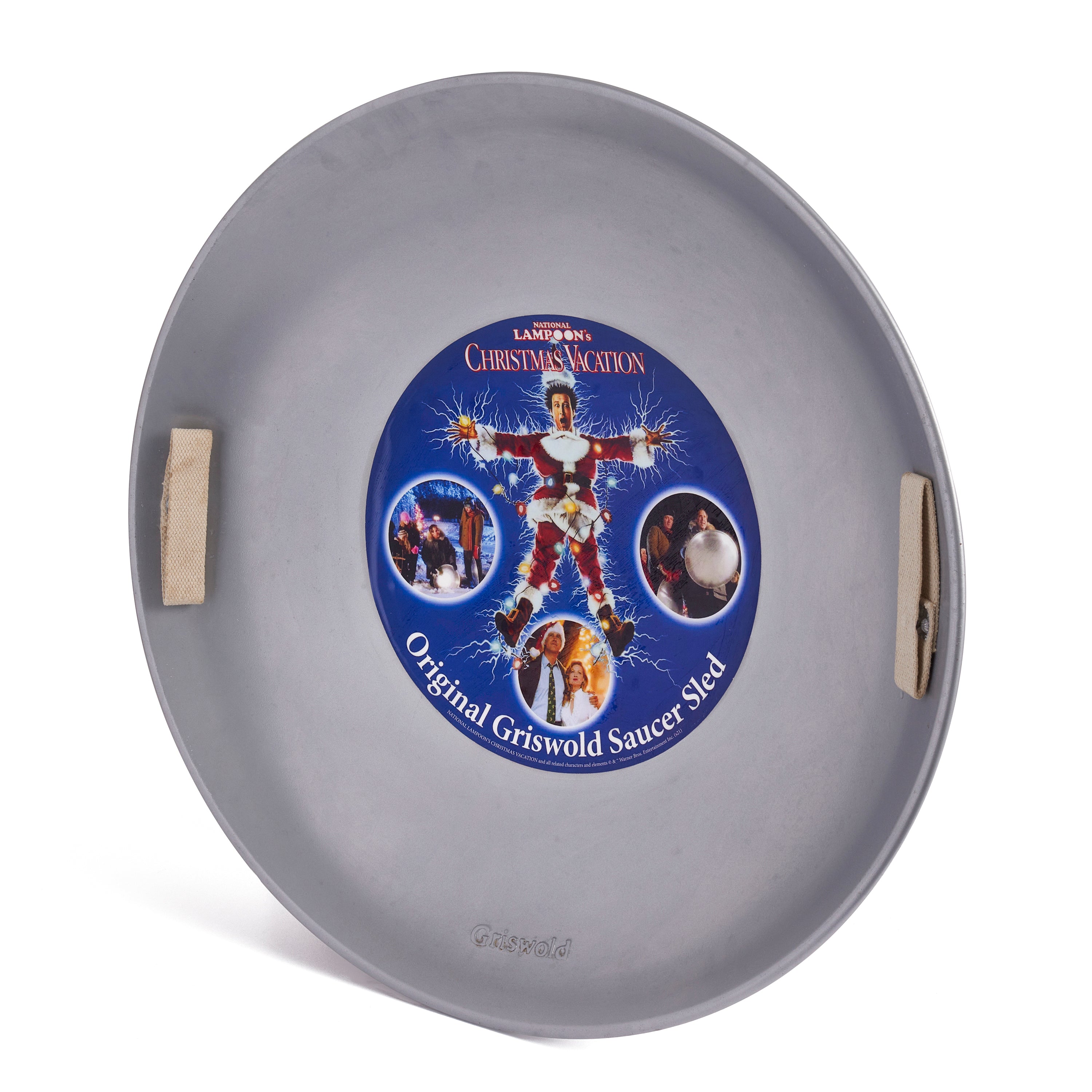 Slippery Racer Griswold Aluminum Metal Snow Saucer Sled with Handles (Used) - VMInnovations