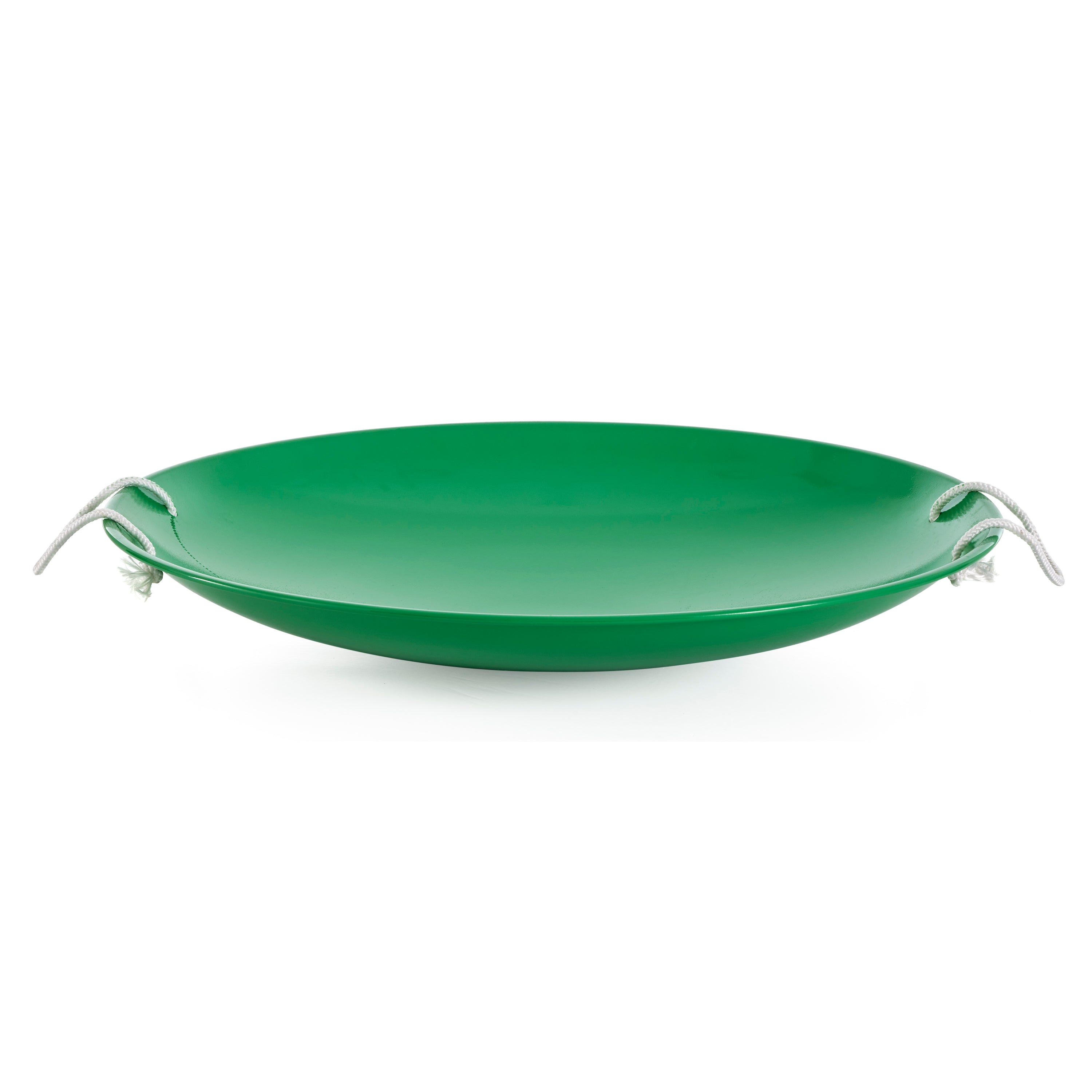 Slippery Racer ProDisc 26 Inch Metal Saucer Sled w/ Rope Handles, Green (2 Pack)