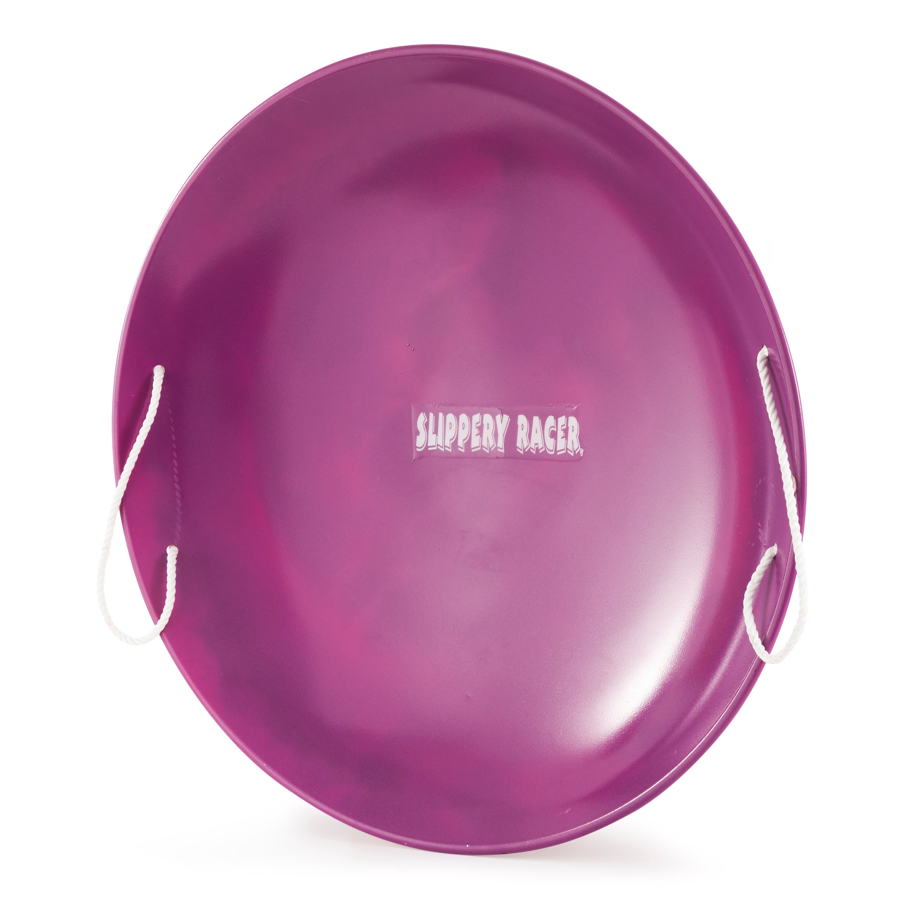 Slippery Racer ProDisc Heavy Duty Metal Saucer Sled w/ Handles, Purple (3 Pack) - VMInnovations