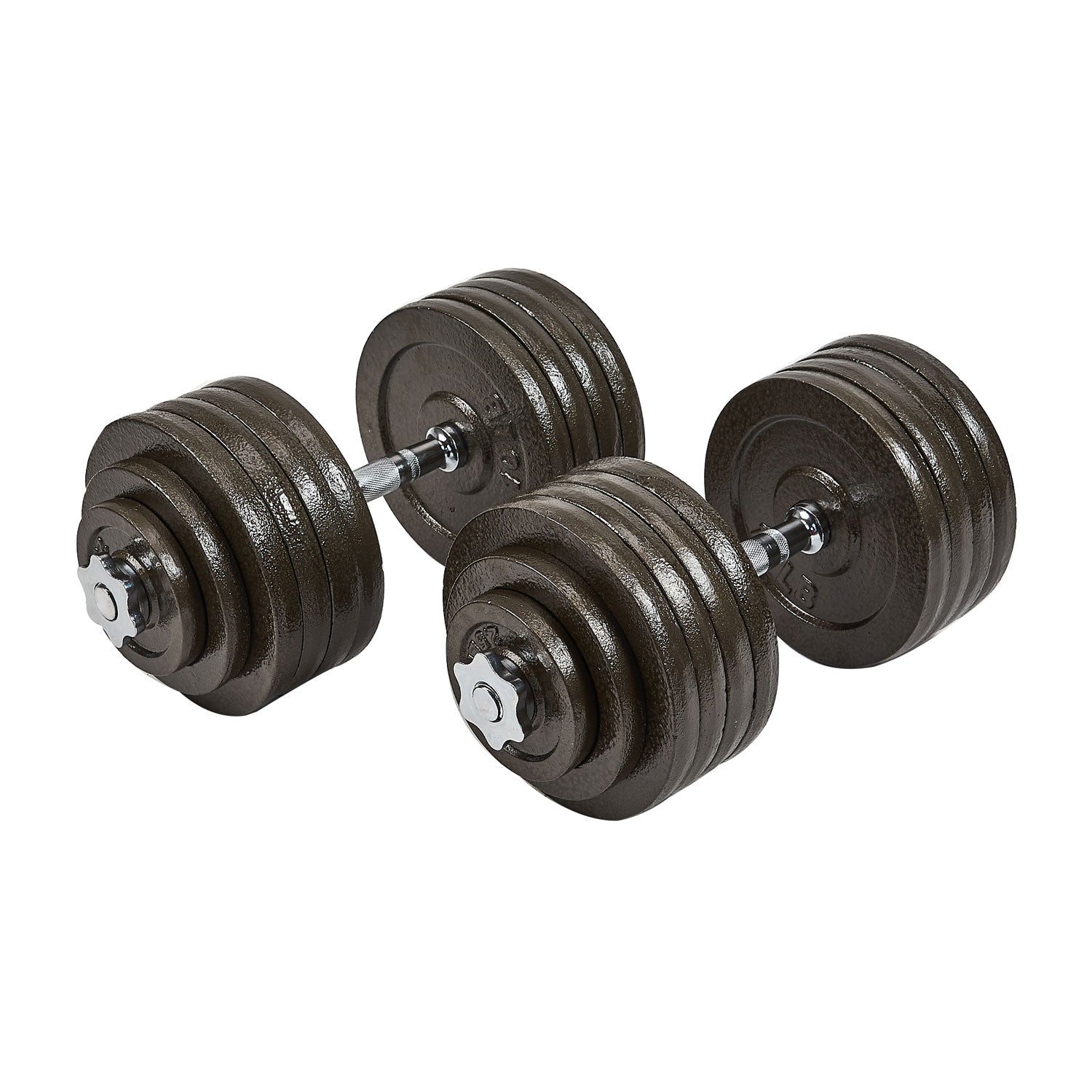 Everyday Essentials 200 Pound Adjustable Weight Dumbbell Set and Exercise Mat - VMInnovations