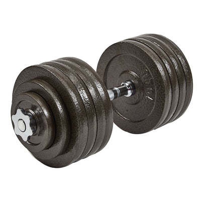 Everyday Essentials 200 Pound Adjustable Weight Dumbbell Set w/ Cast Iron Plates