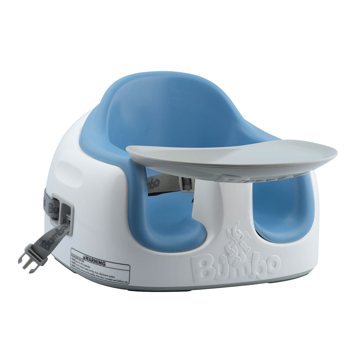 Bumbo Baby Toddler Multi Seat with Tray and Buckle Straps, Powder Blue (Used)