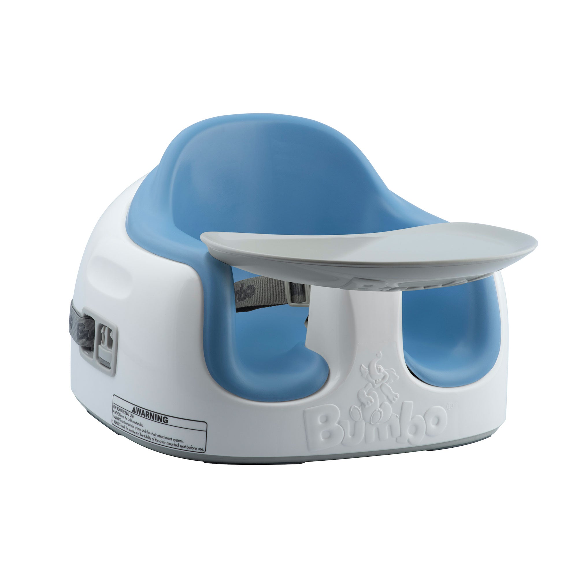 Bumbo Baby Toddler Adjustable 3-in-1 Booster Seat/High Chair & Tray, Powder Blue - VMInnovations