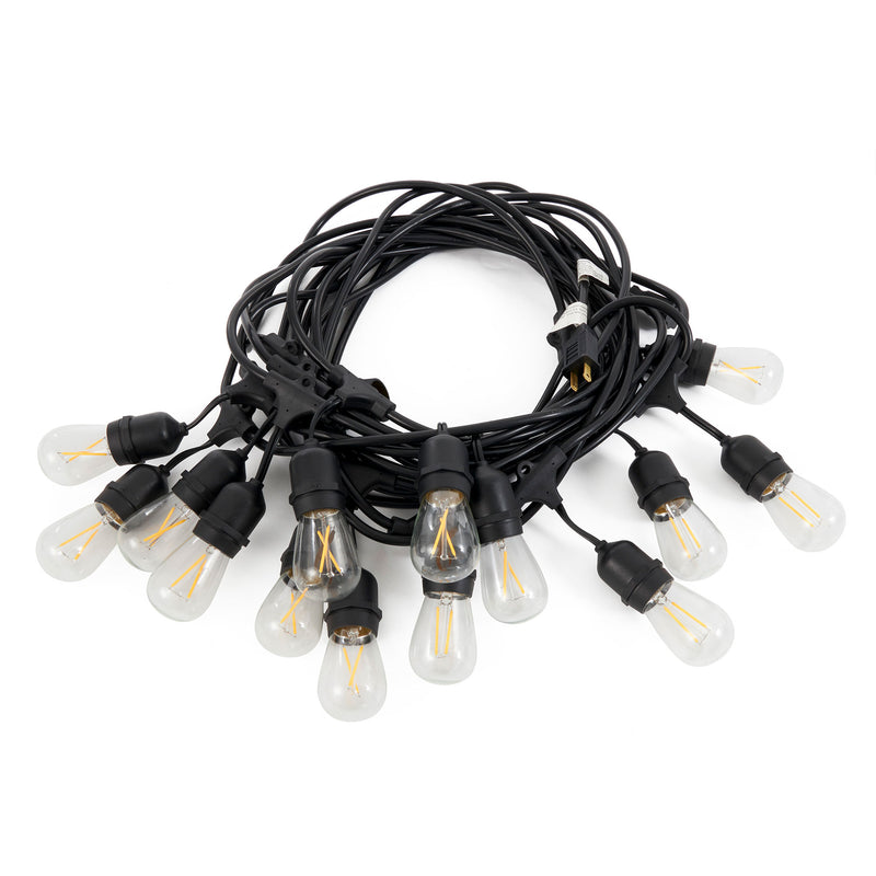 Brightech Ambience Pro Edison Black LED Waterproof Outdoor String Lights, 48 Ft.